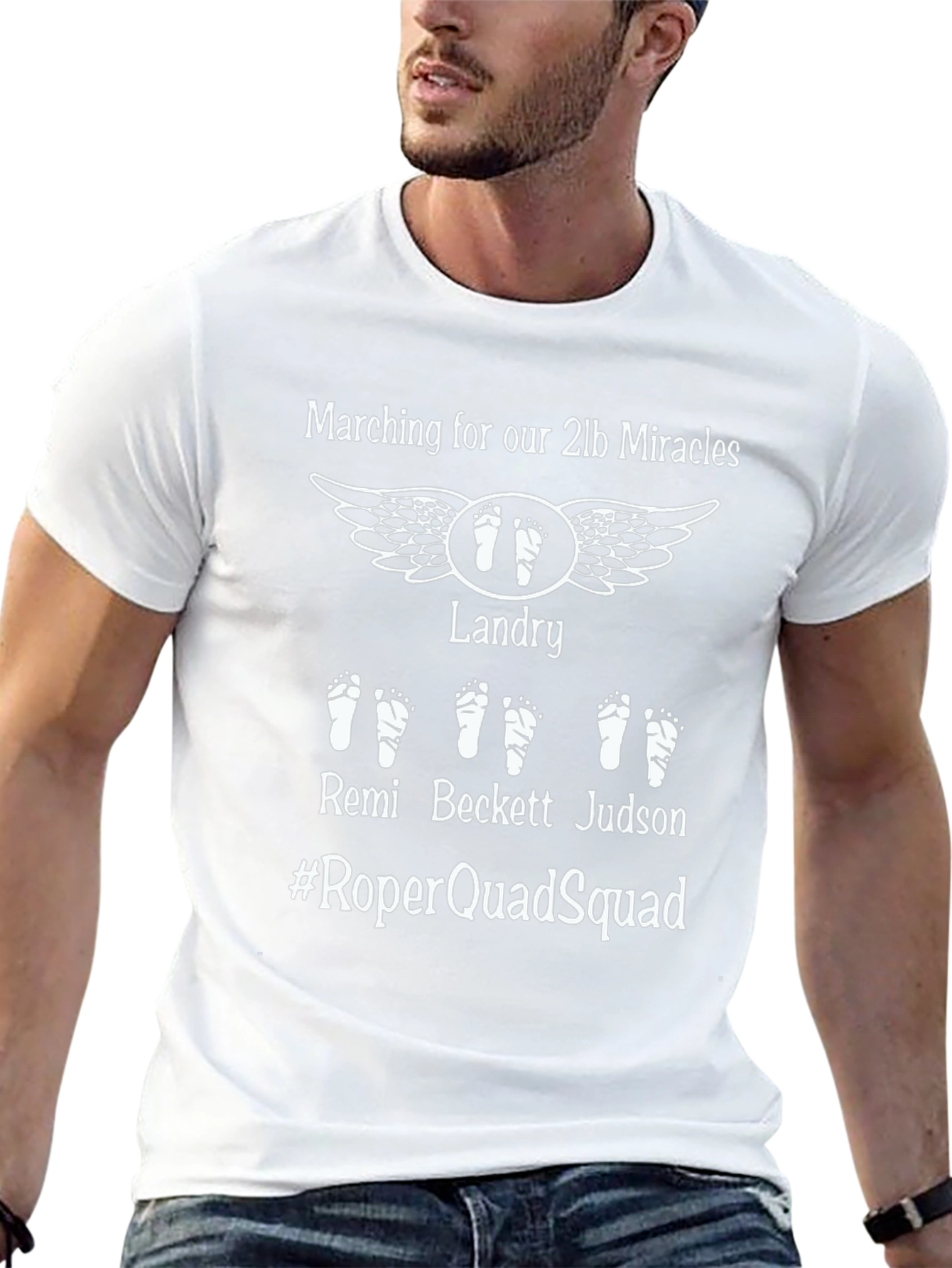 Quadruplet Baby T-Shirt: Marching for 2lb Miracles