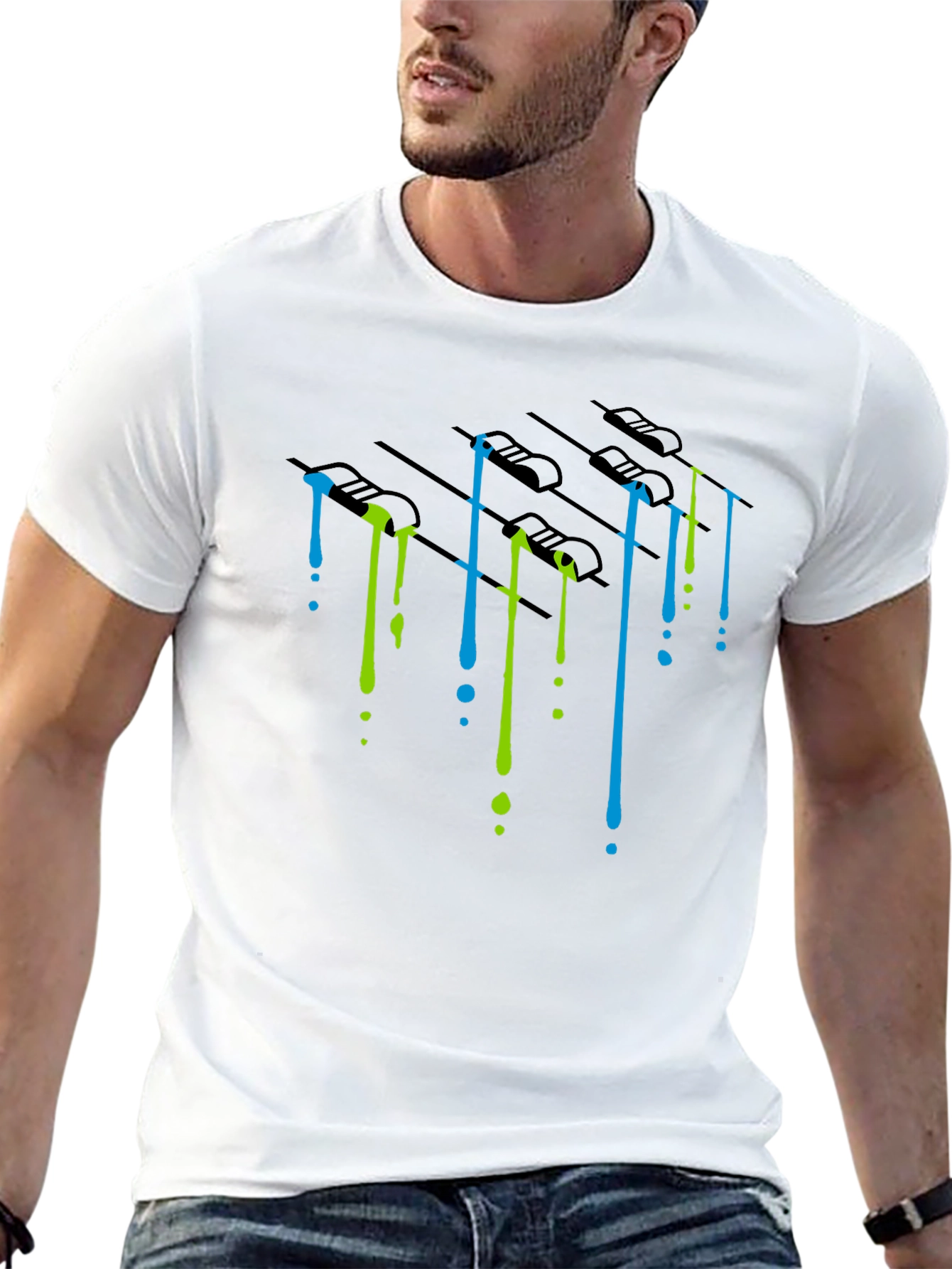 Dripping Paint Mixer Graphic Tee - Black