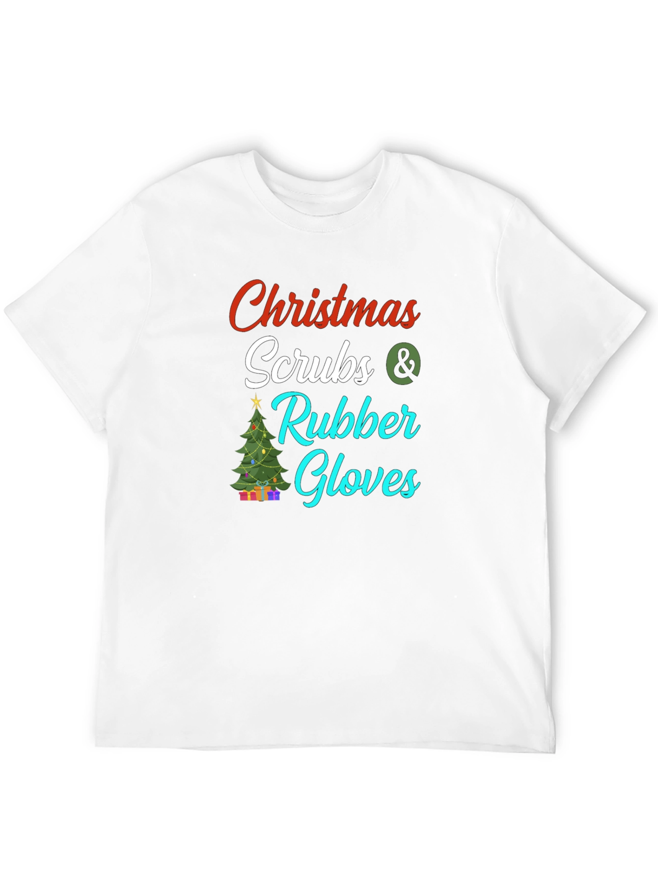 Christmas Scrubs & Rubber Gloves Graphic Tee