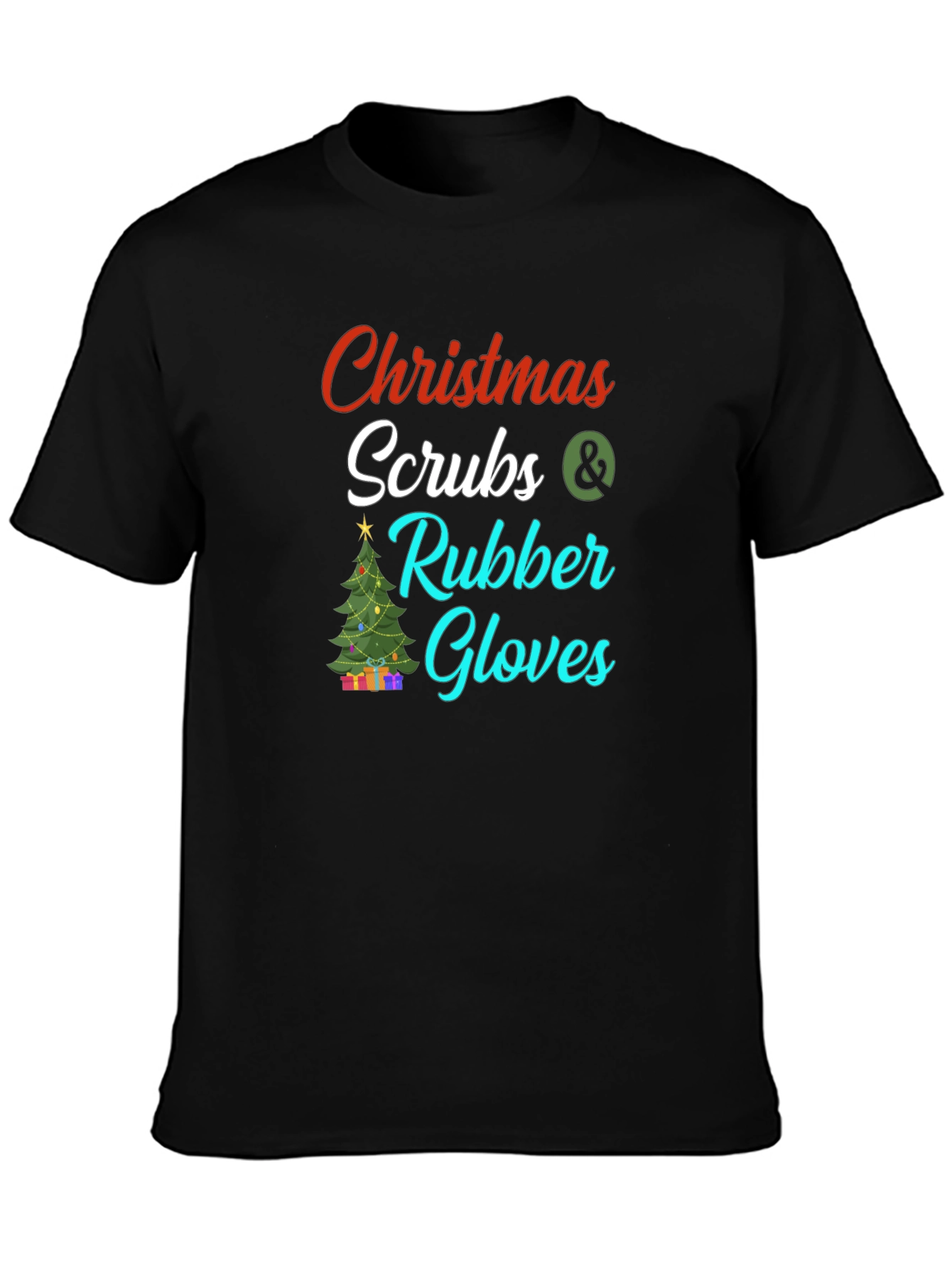 Christmas Scrubs & Rubber Gloves Graphic Tee