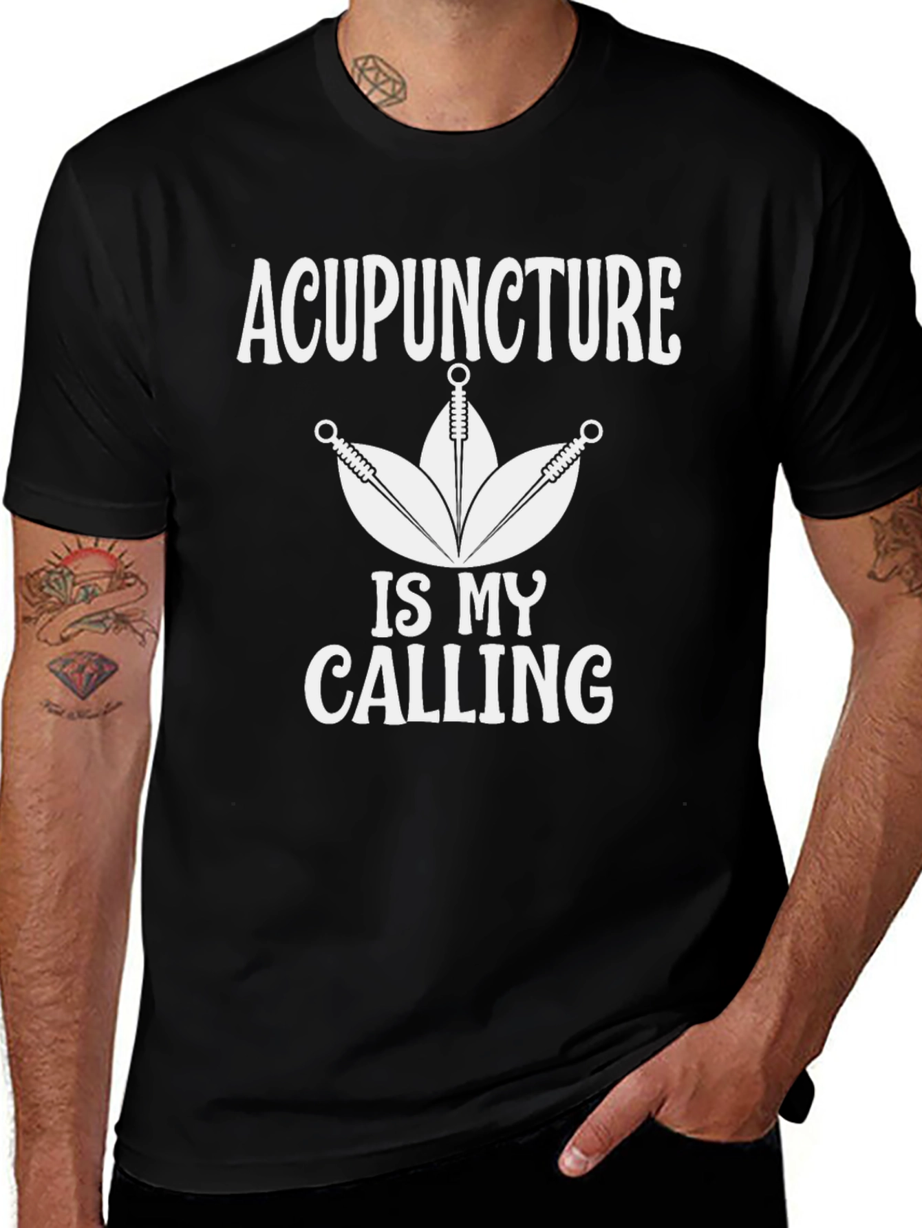 Acupuncture Is My Calling Black T-Shirt