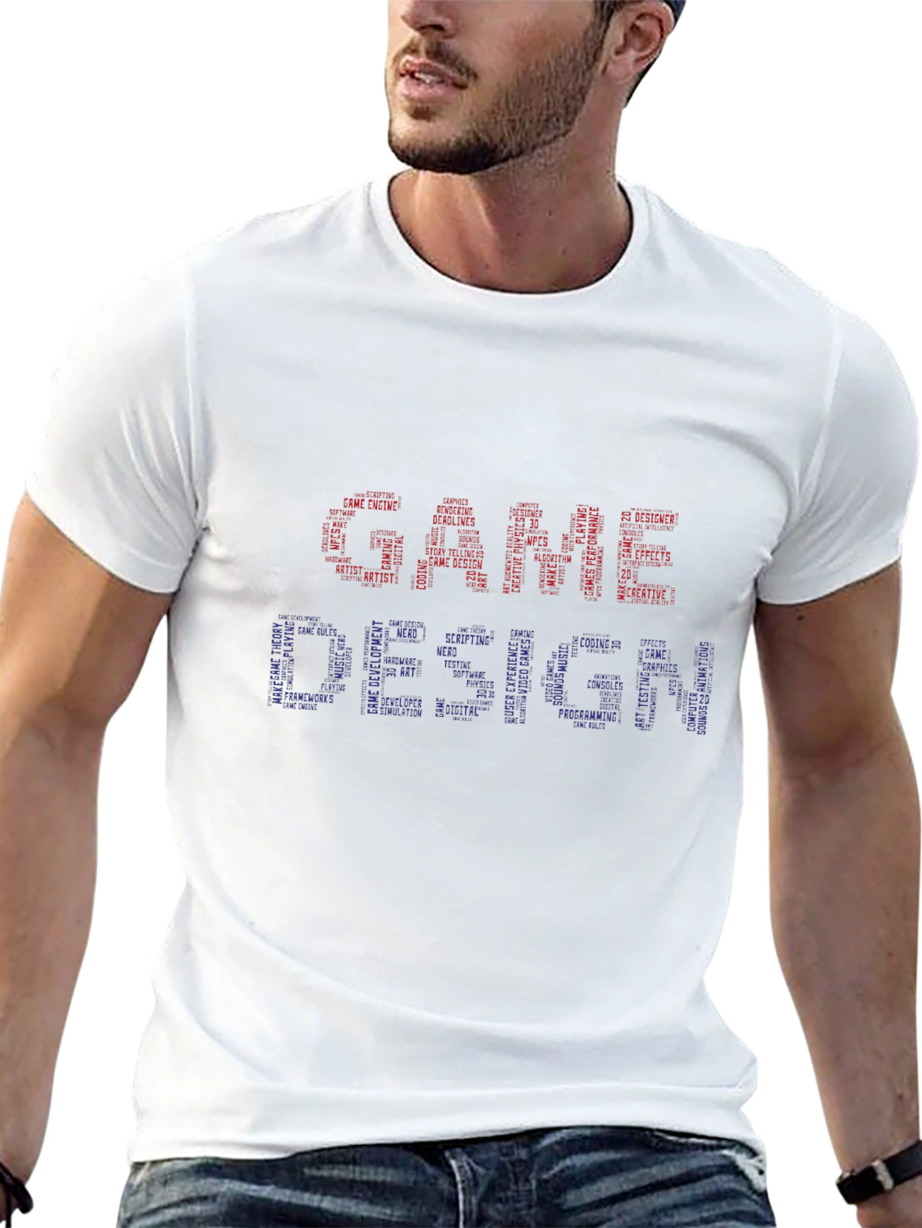 Game Design Word Art Graphic T-Shirt