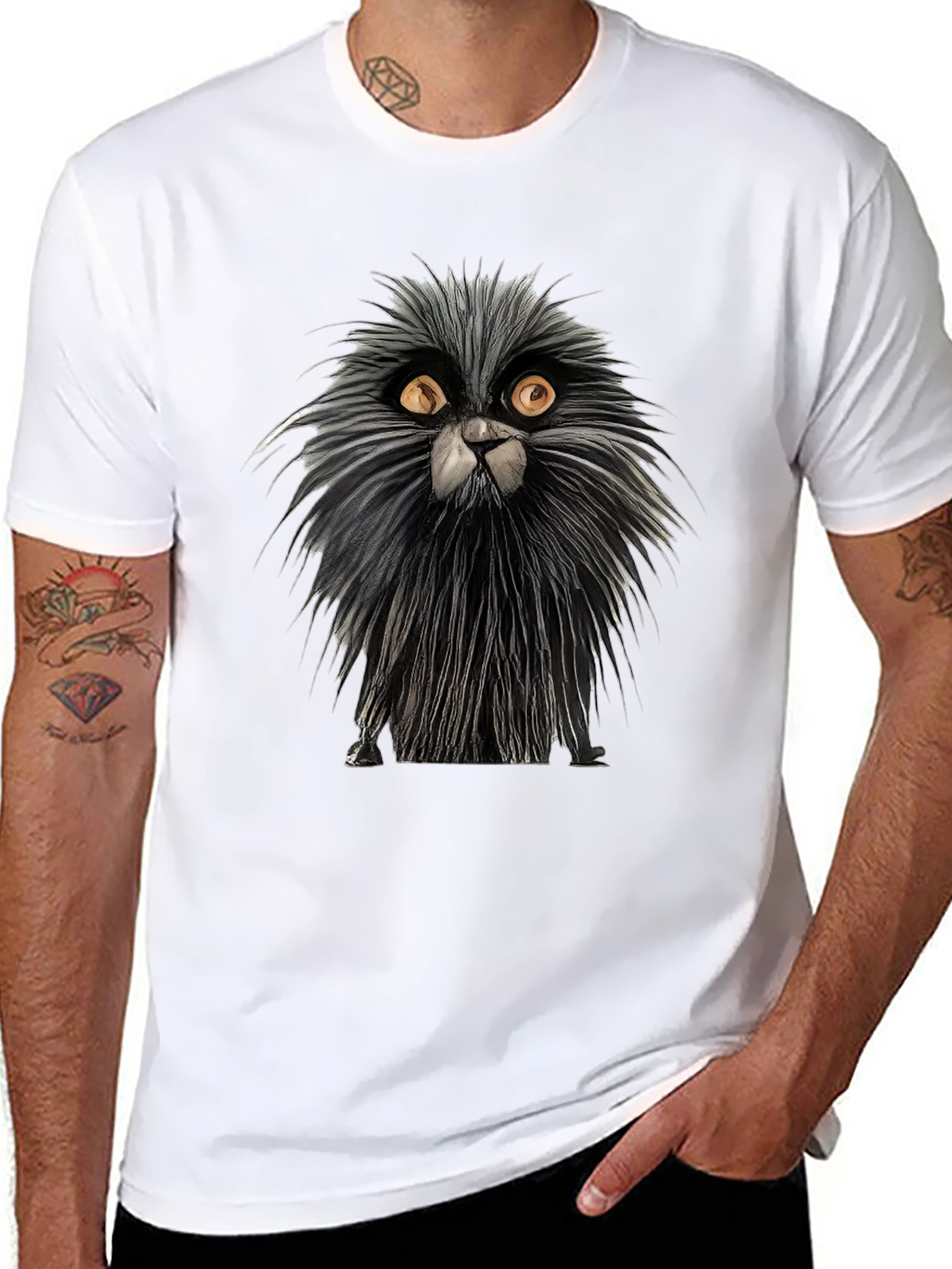 Whimsical Cat Graphic Tee - Unique Cat Lovers Shirt