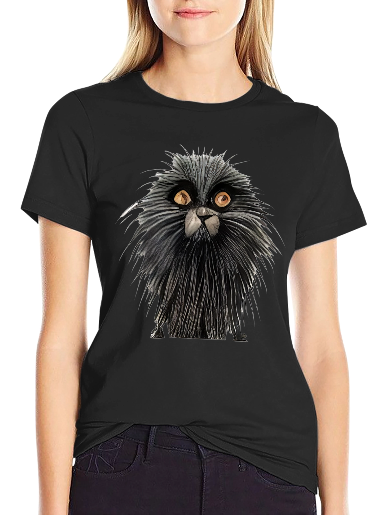 Whimsical Cat Graphic Tee - Unique Cat Lovers Shirt