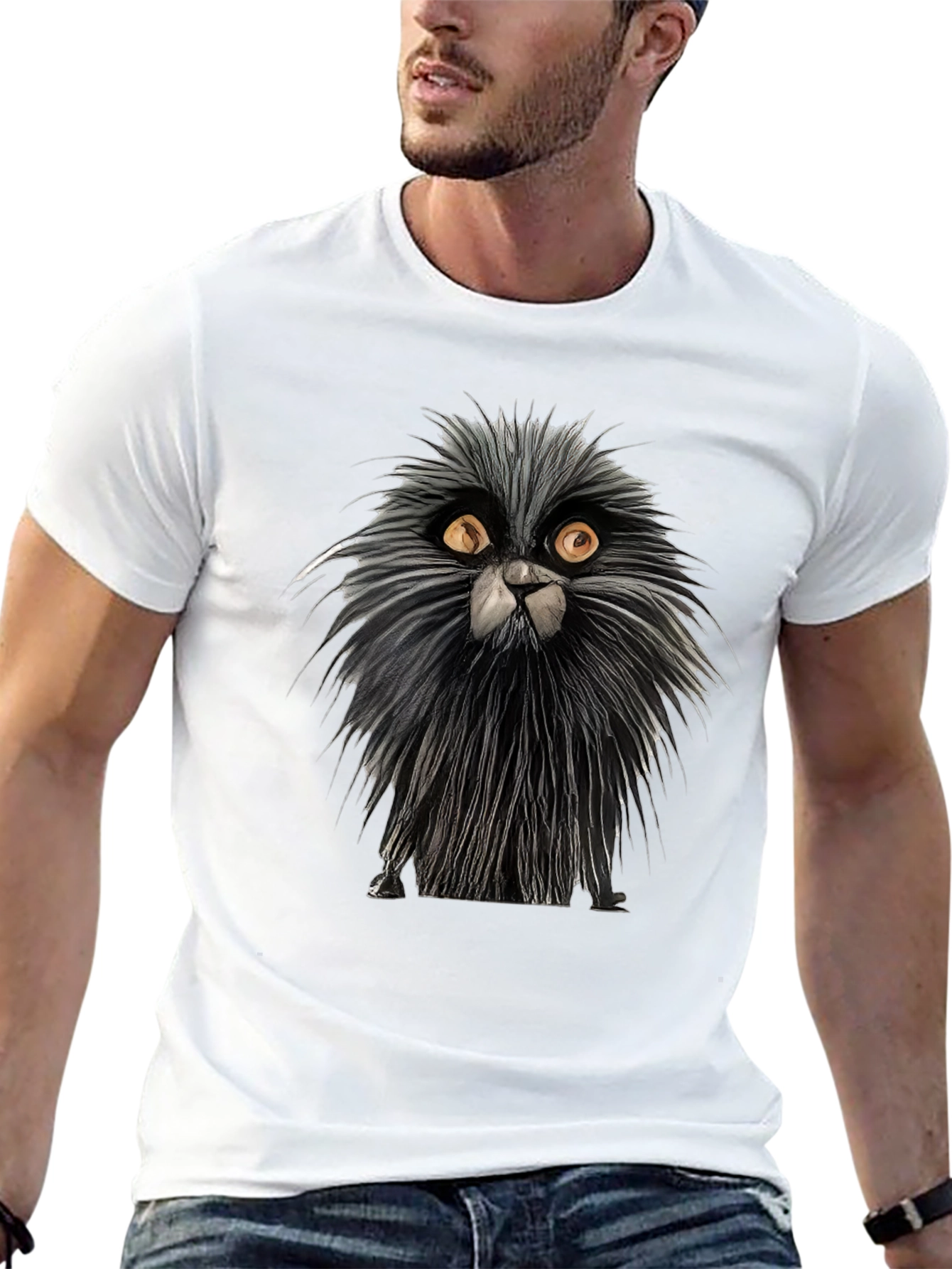 Whimsical Cat Graphic Tee - Unique Cat Lovers Shirt