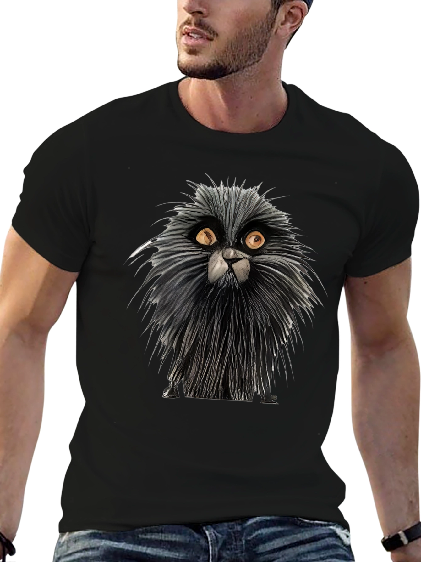 Whimsical Cat Graphic Tee - Unique Cat Lovers Shirt