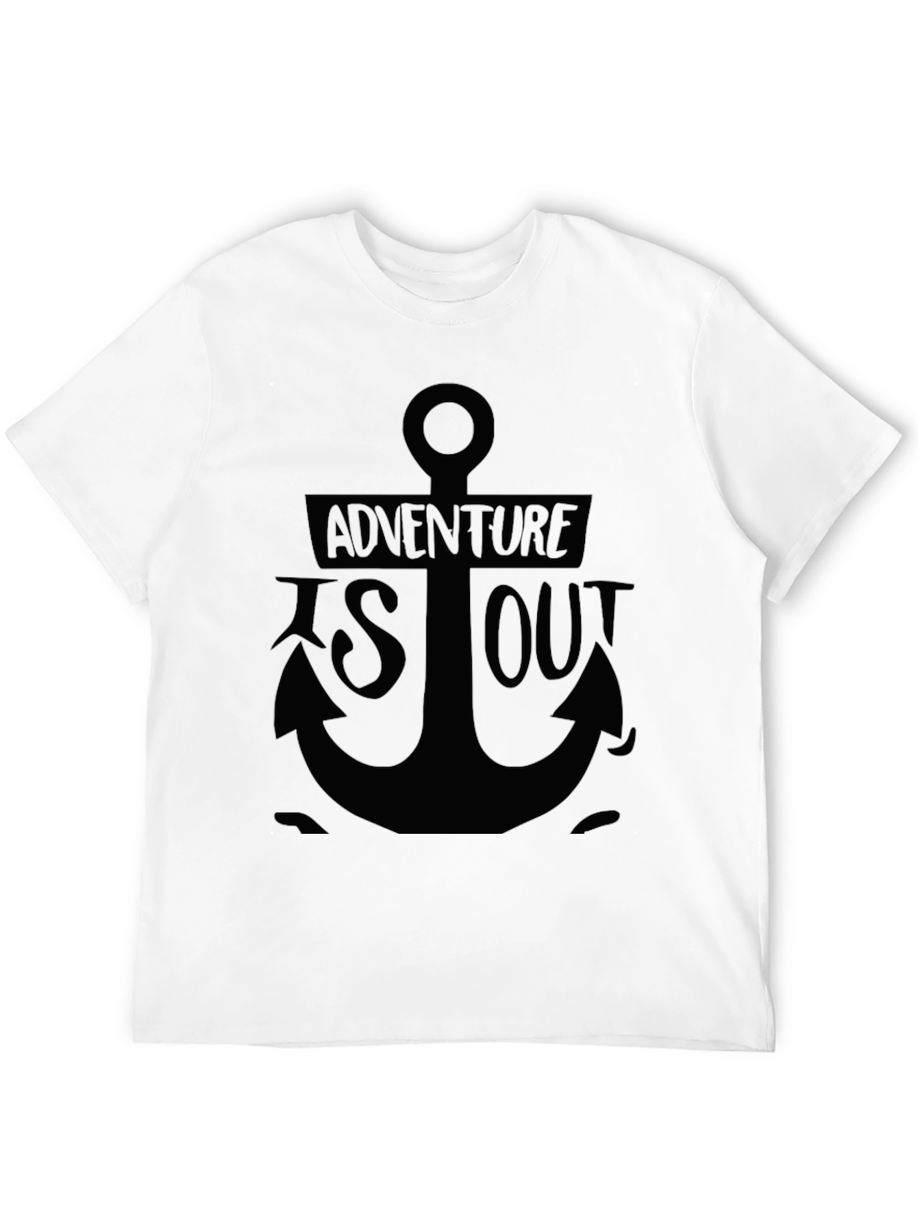 Adventure Awaits: Anchor Graphic Black T-Shirt