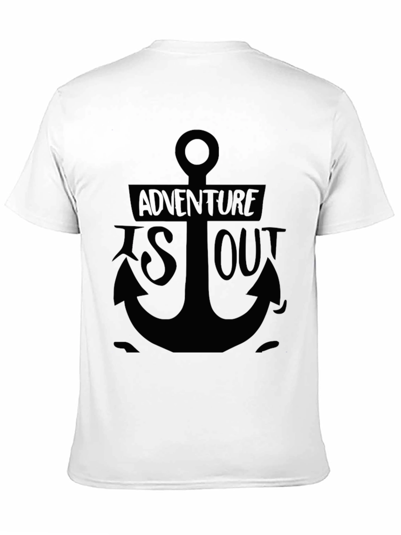 Adventure Awaits: Anchor Graphic Black T-Shirt
