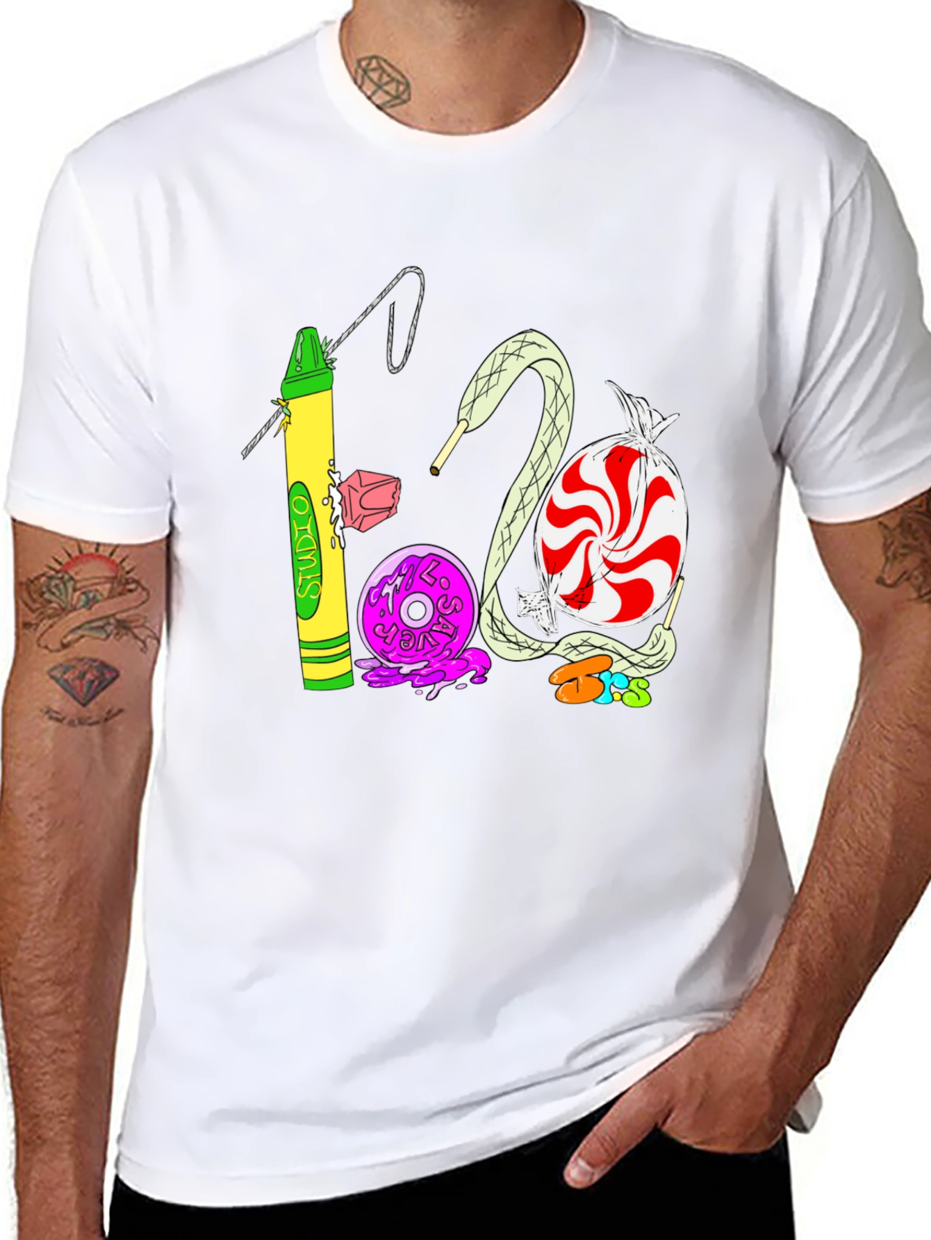 Studio 1200 T-Shirt | Unique Crayon & Candy Design