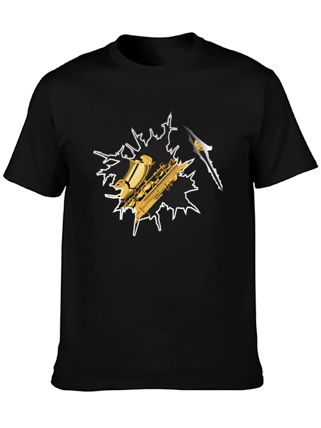 Saxophone Graphic T-Shirt - Cool Music Tee