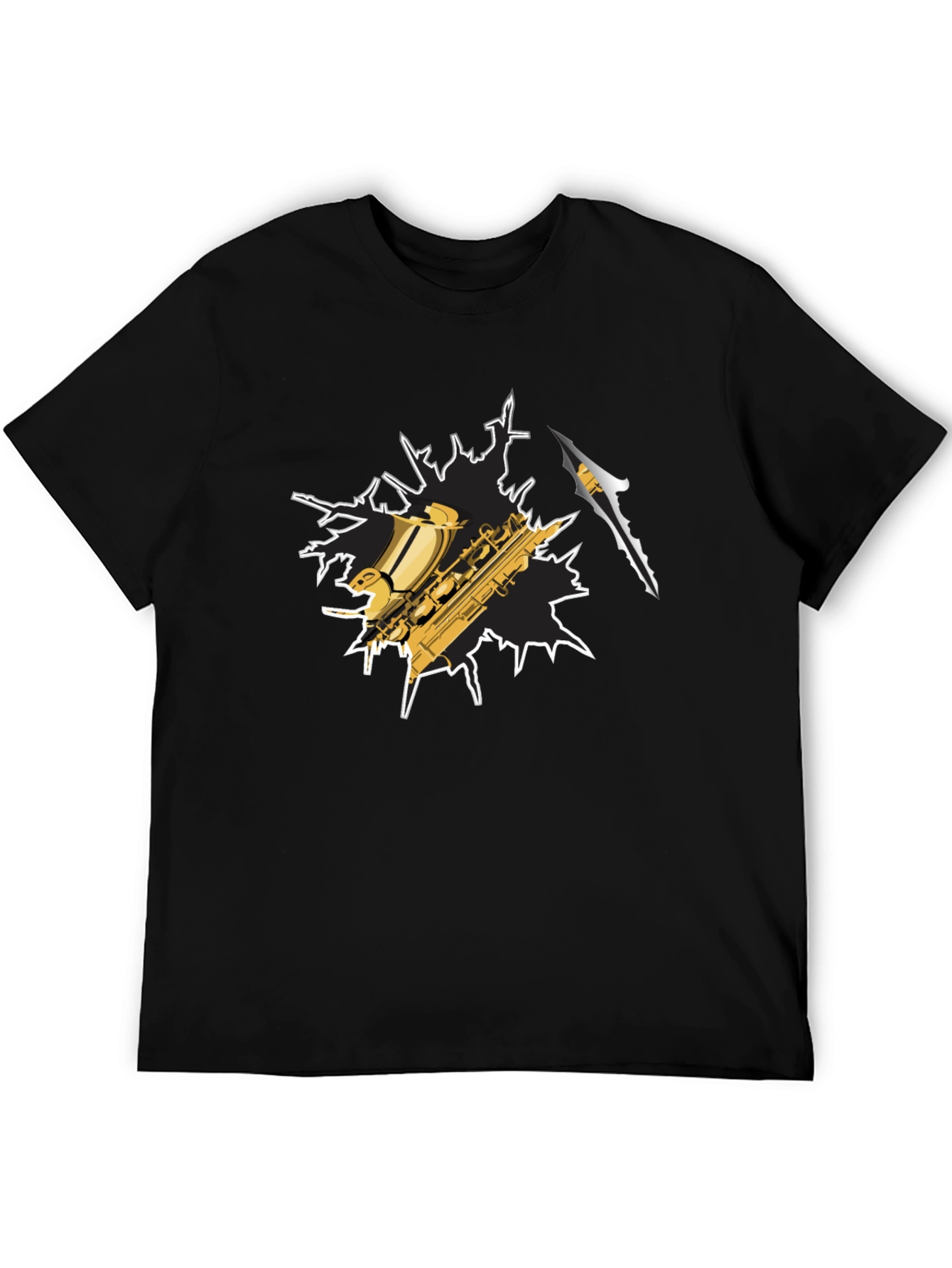 Saxophone Graphic T-Shirt - Cool Music Tee