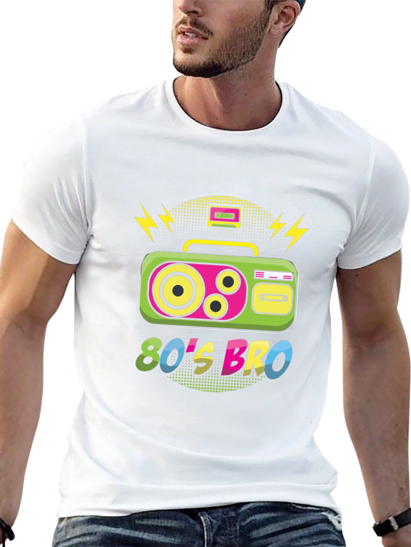 80s Bro T-Shirt - Retro Boombox Design