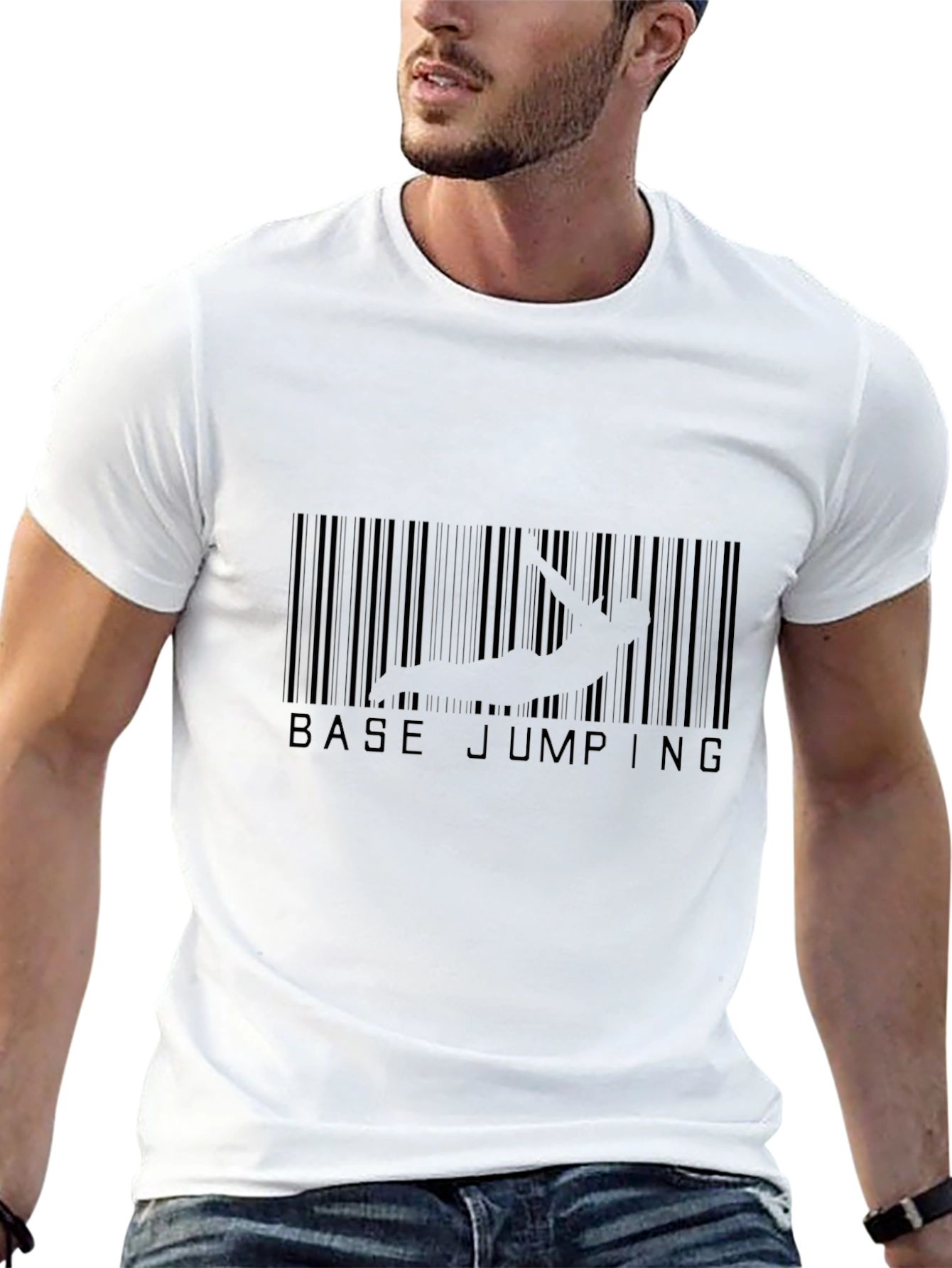 Base Jumping Barcode Graphic T-Shirt