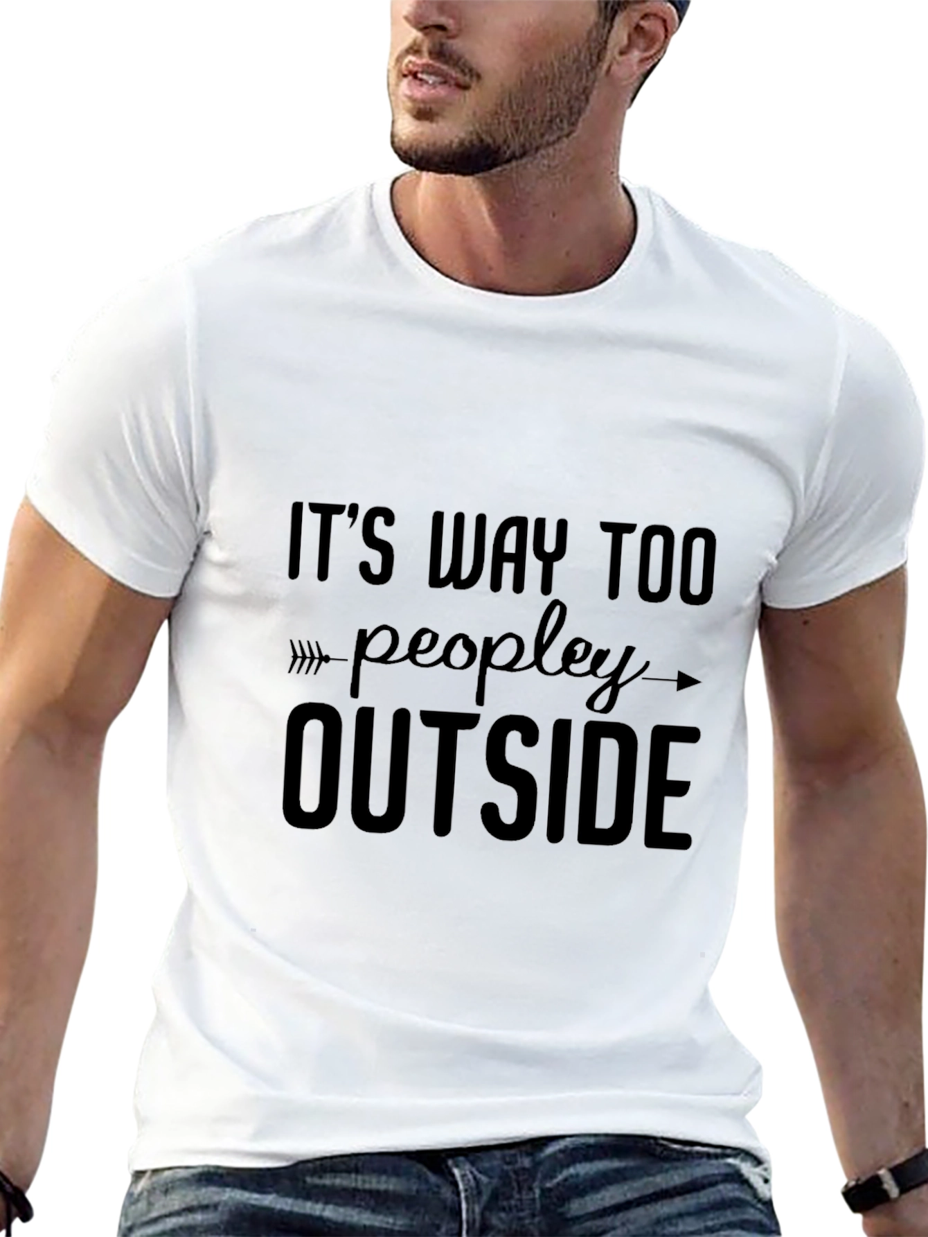 Its Way Too Peopley Outside Black T-Shirt