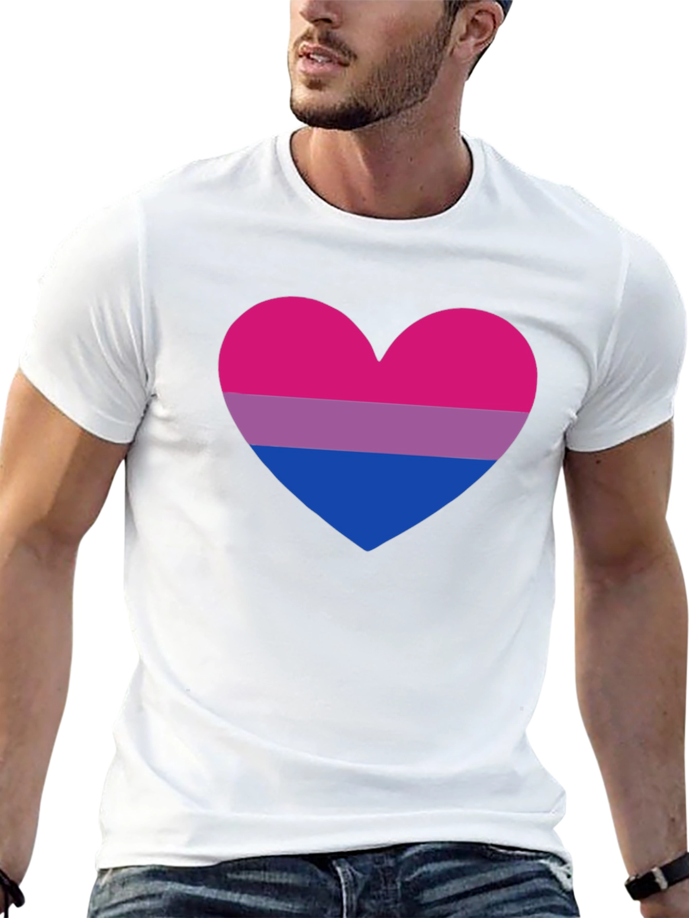 Bisexual Pride Heart T-Shirt - LGBTQ+ Tee
