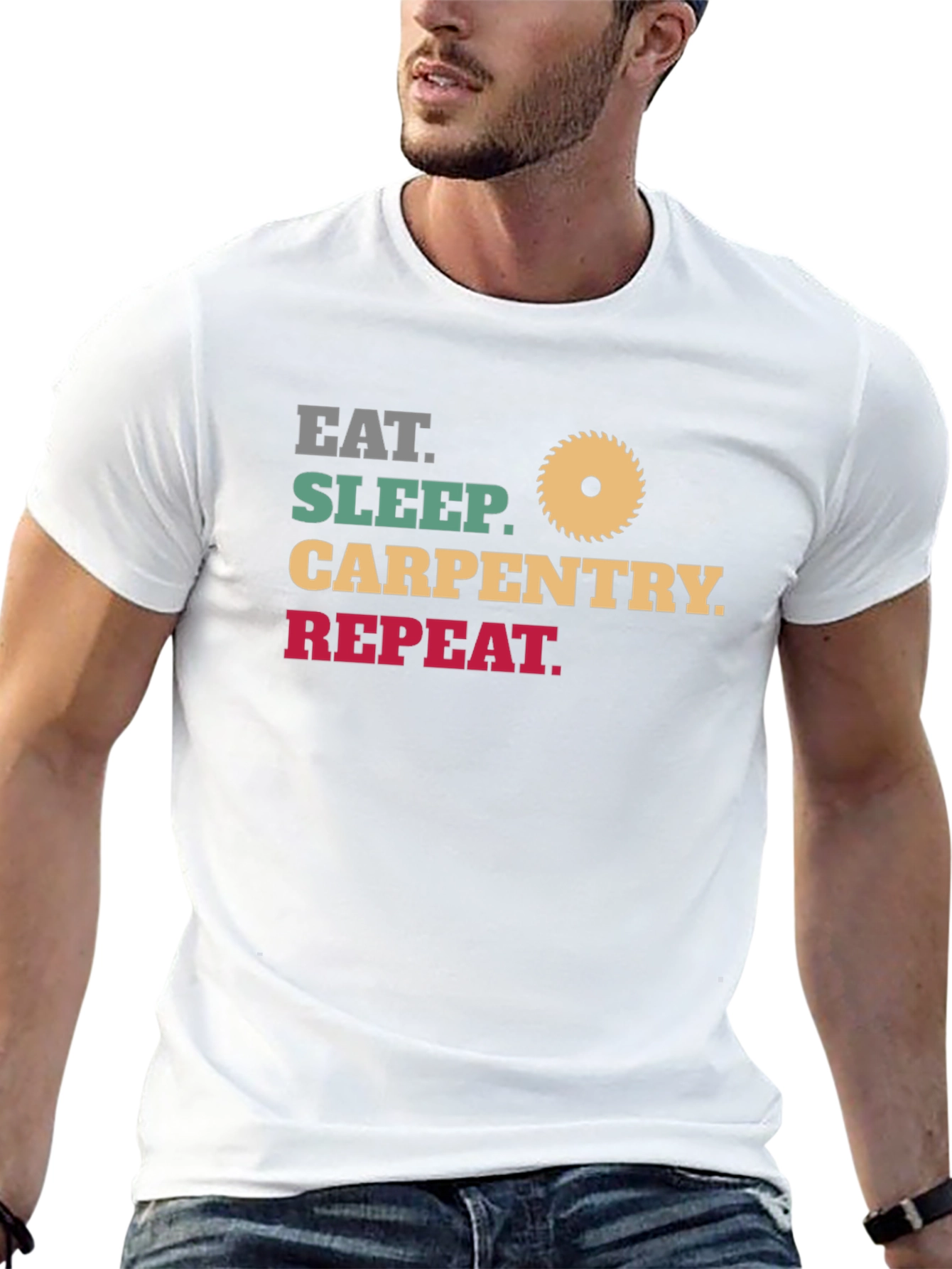 Eat Sleep Carpentry Repeat - Mens Black T-Shirt