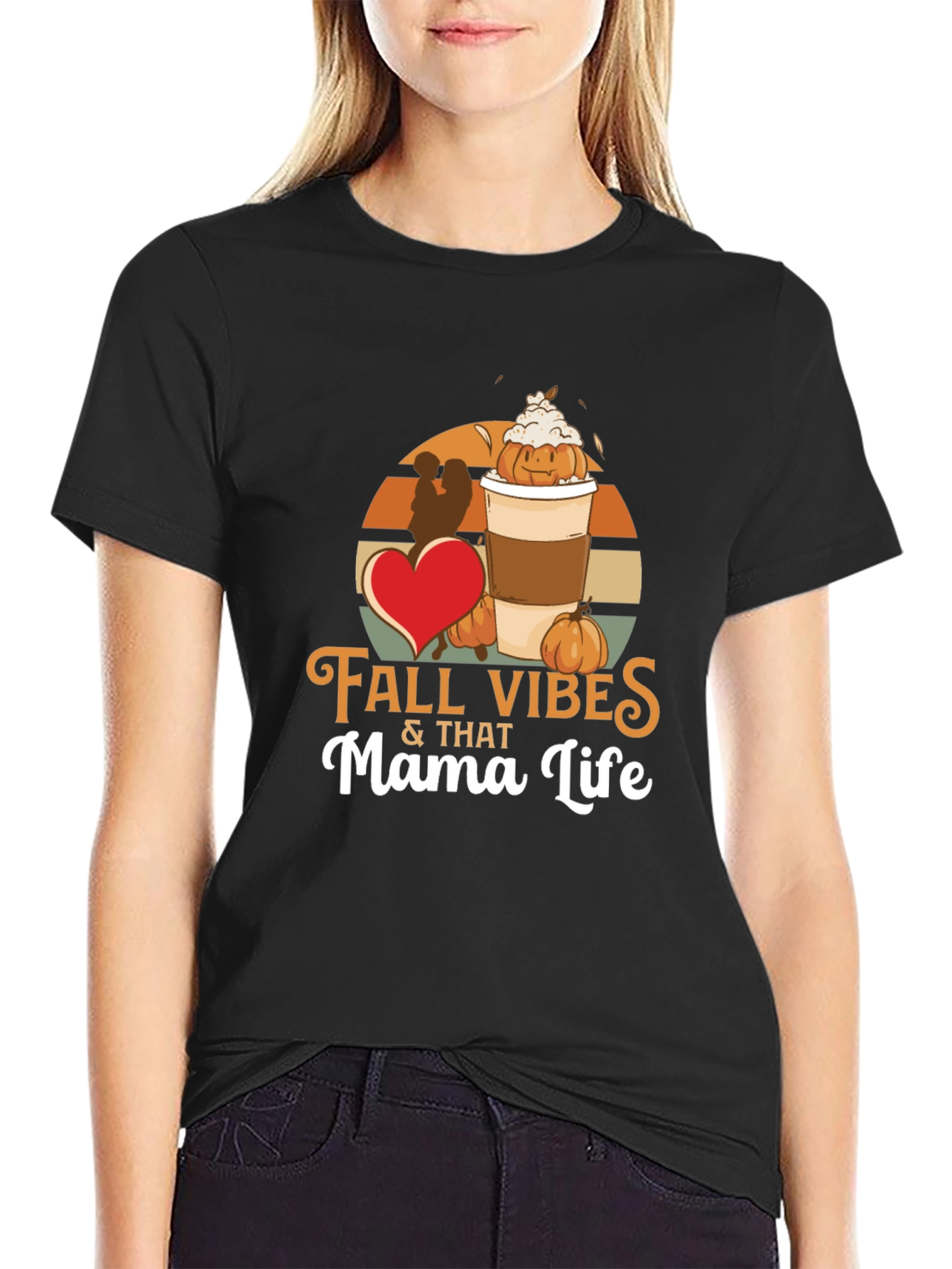 Fall Vibes Mama Life T-Shirt - Pumpkin Spice Season