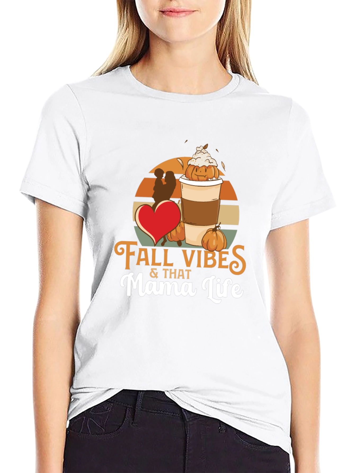 Fall Vibes Mama Life T-Shirt - Pumpkin Spice Season