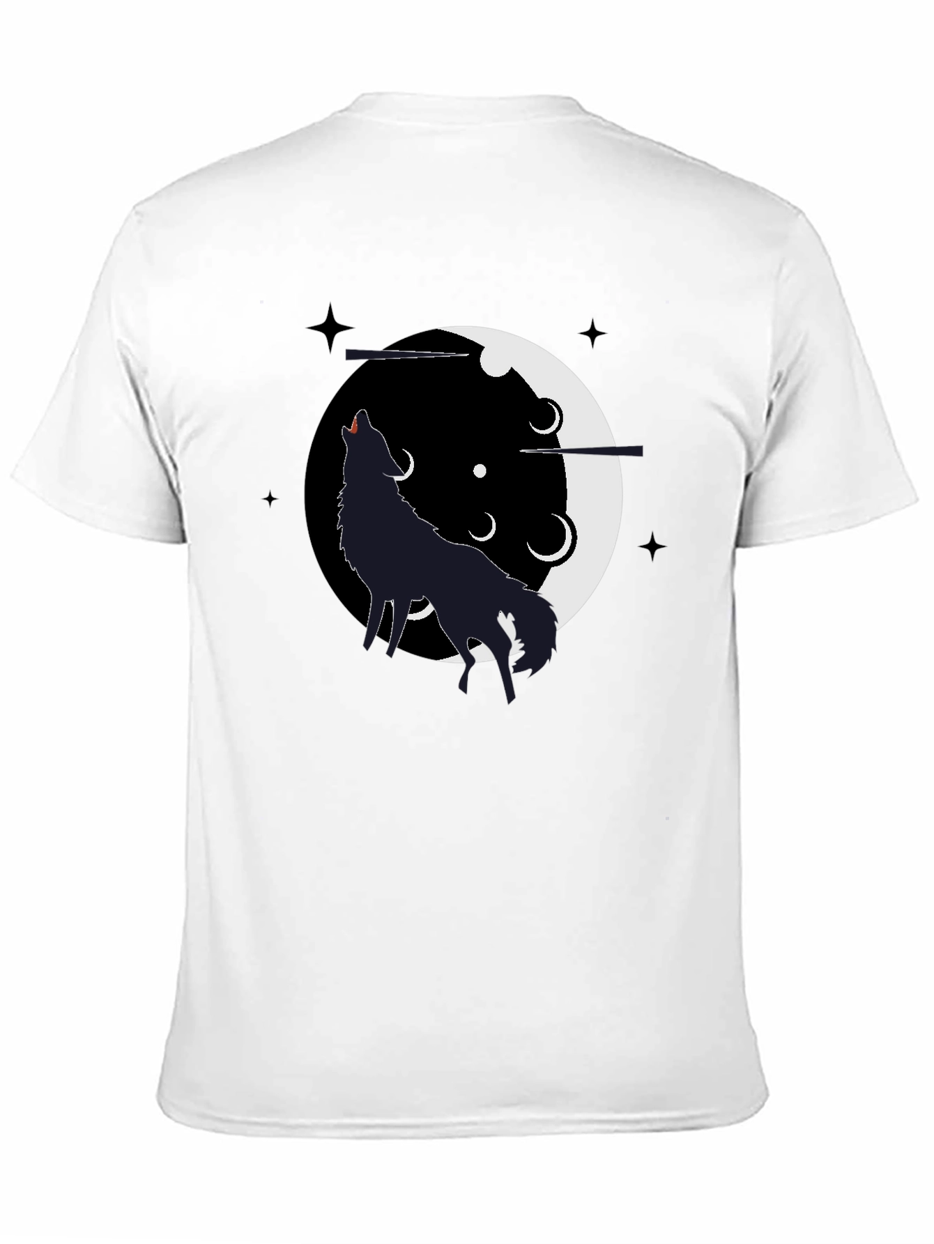 Wolf Howling Moon T-Shirt - Black Graphic Tee