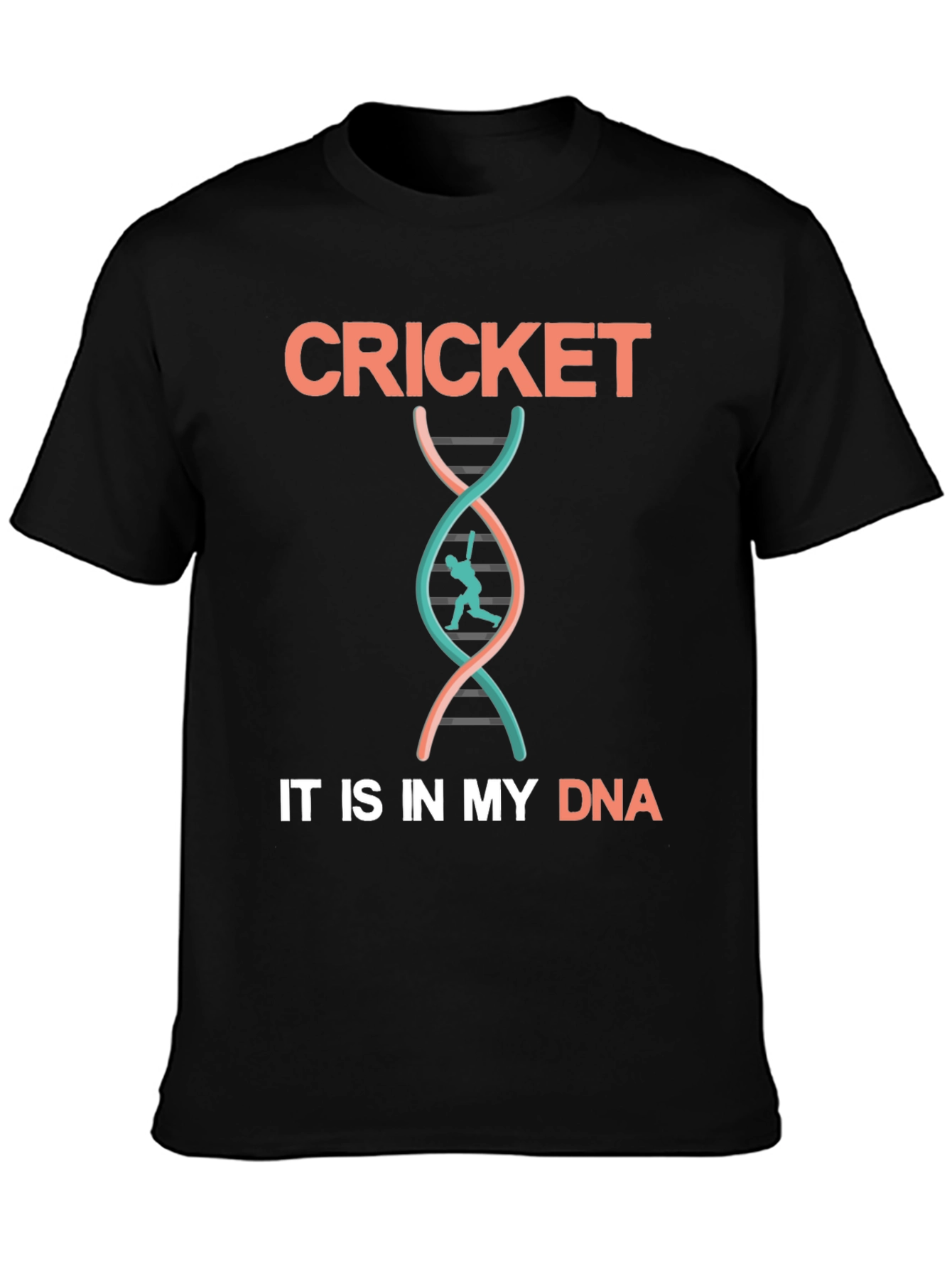 Cricket DNA T-Shirt - Black Cotton Tee