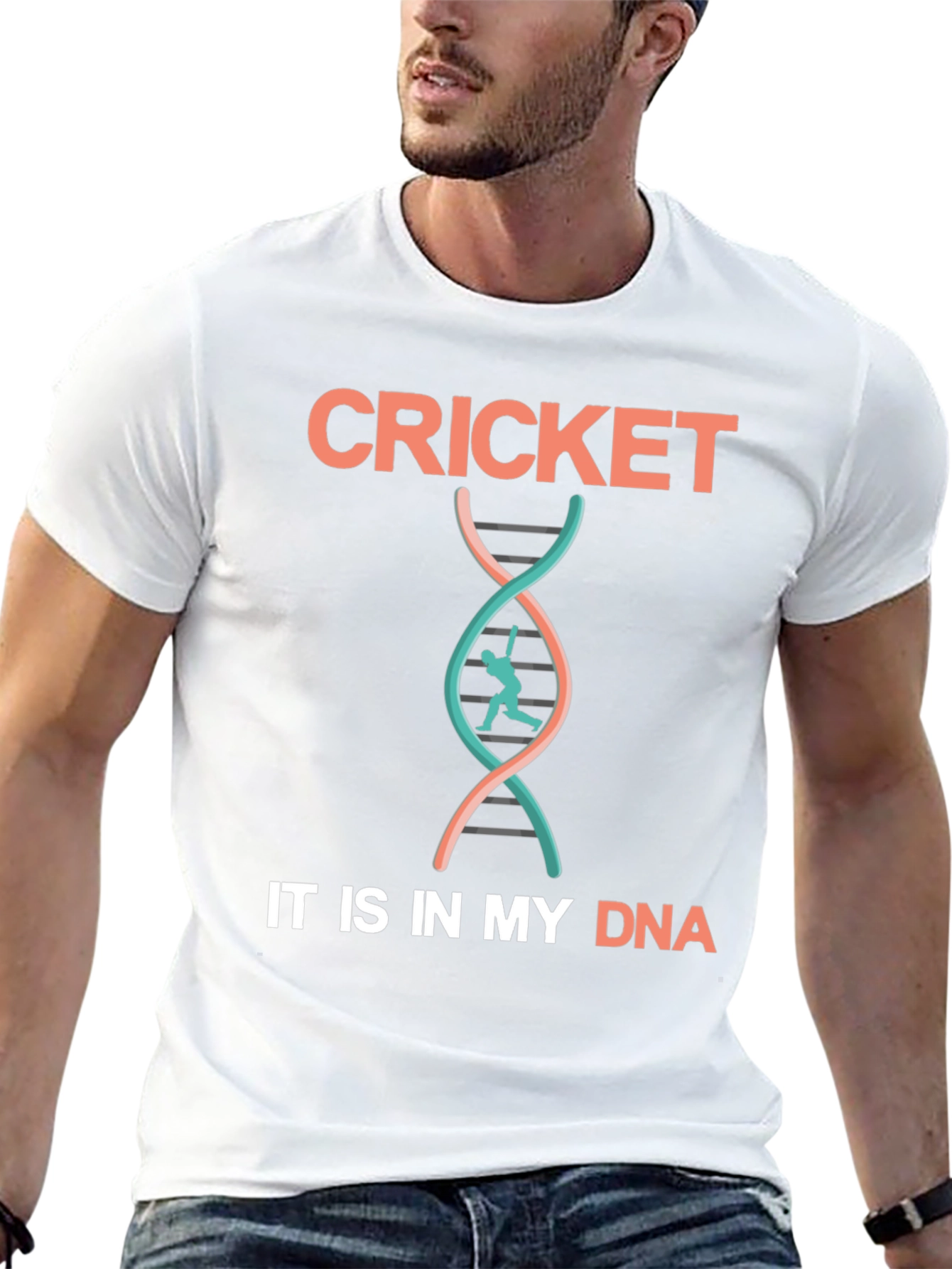 Cricket DNA T-Shirt - Black Cotton Tee