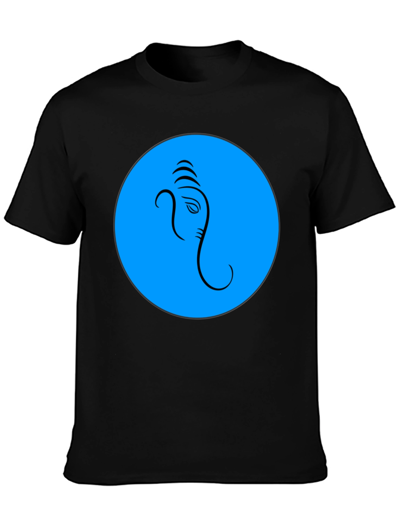 Ganesh Graphic T-Shirt - Blue Circle Design