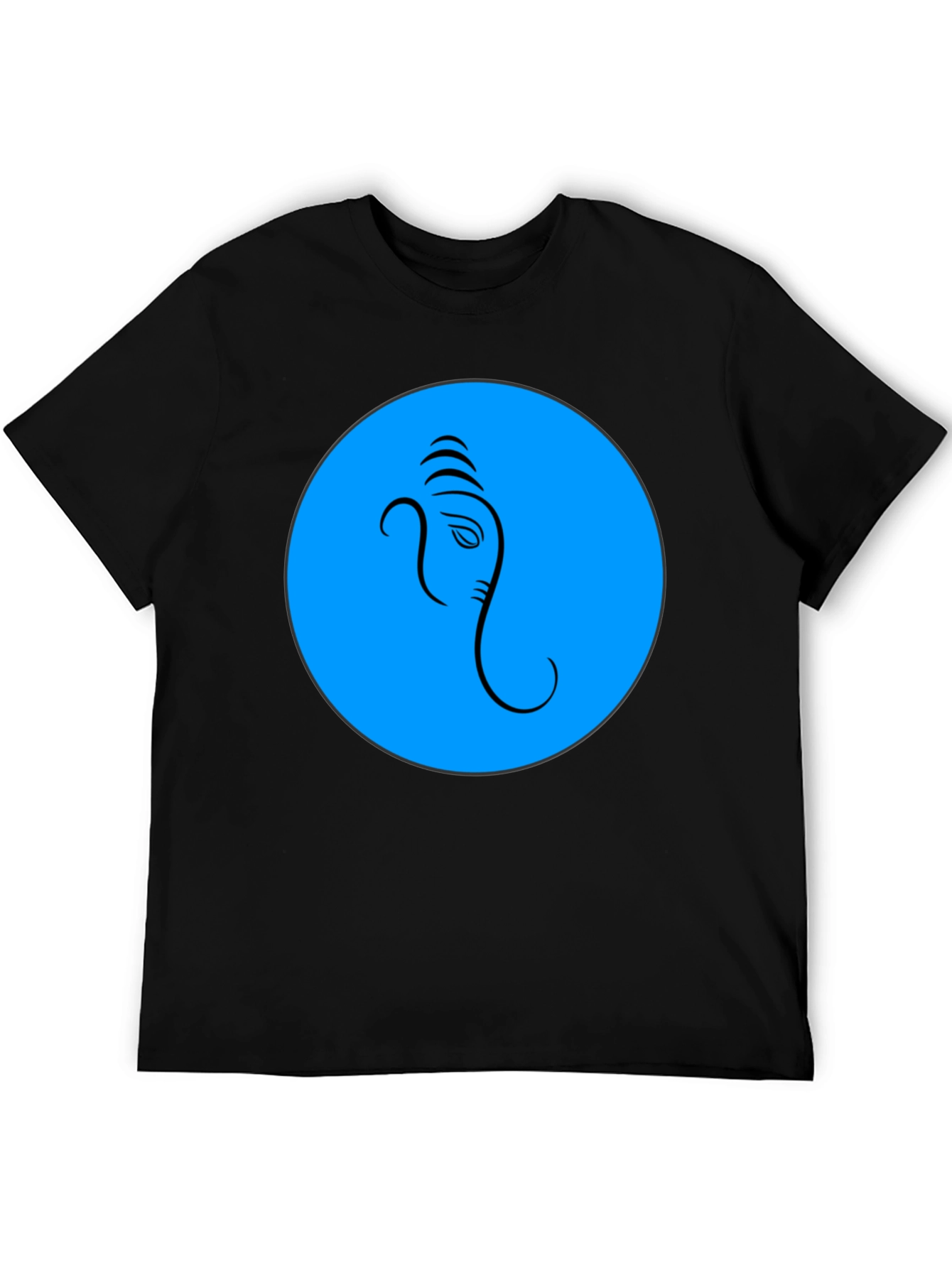Ganesh Graphic T-Shirt - Blue Circle Design