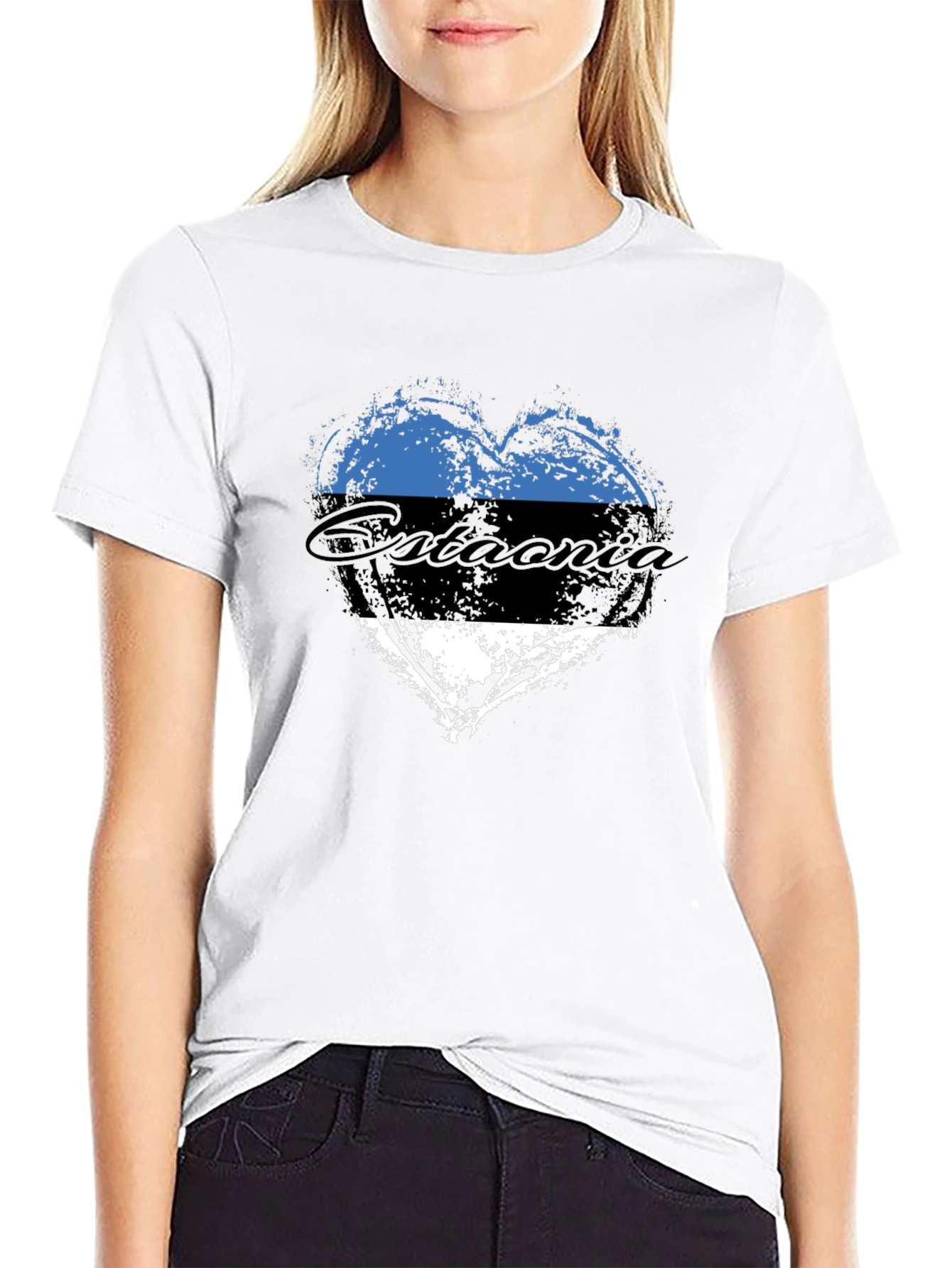 Estonia Flag Heart T-Shirt