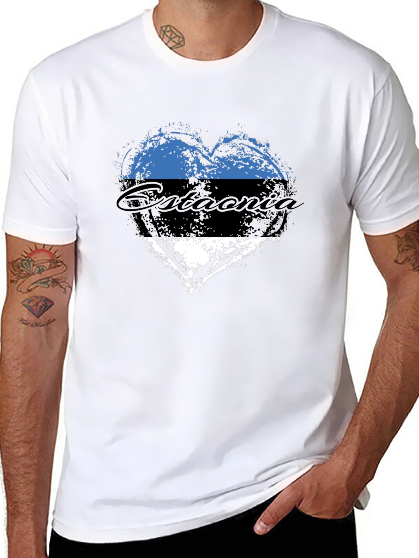 Estonia Flag Heart T-Shirt