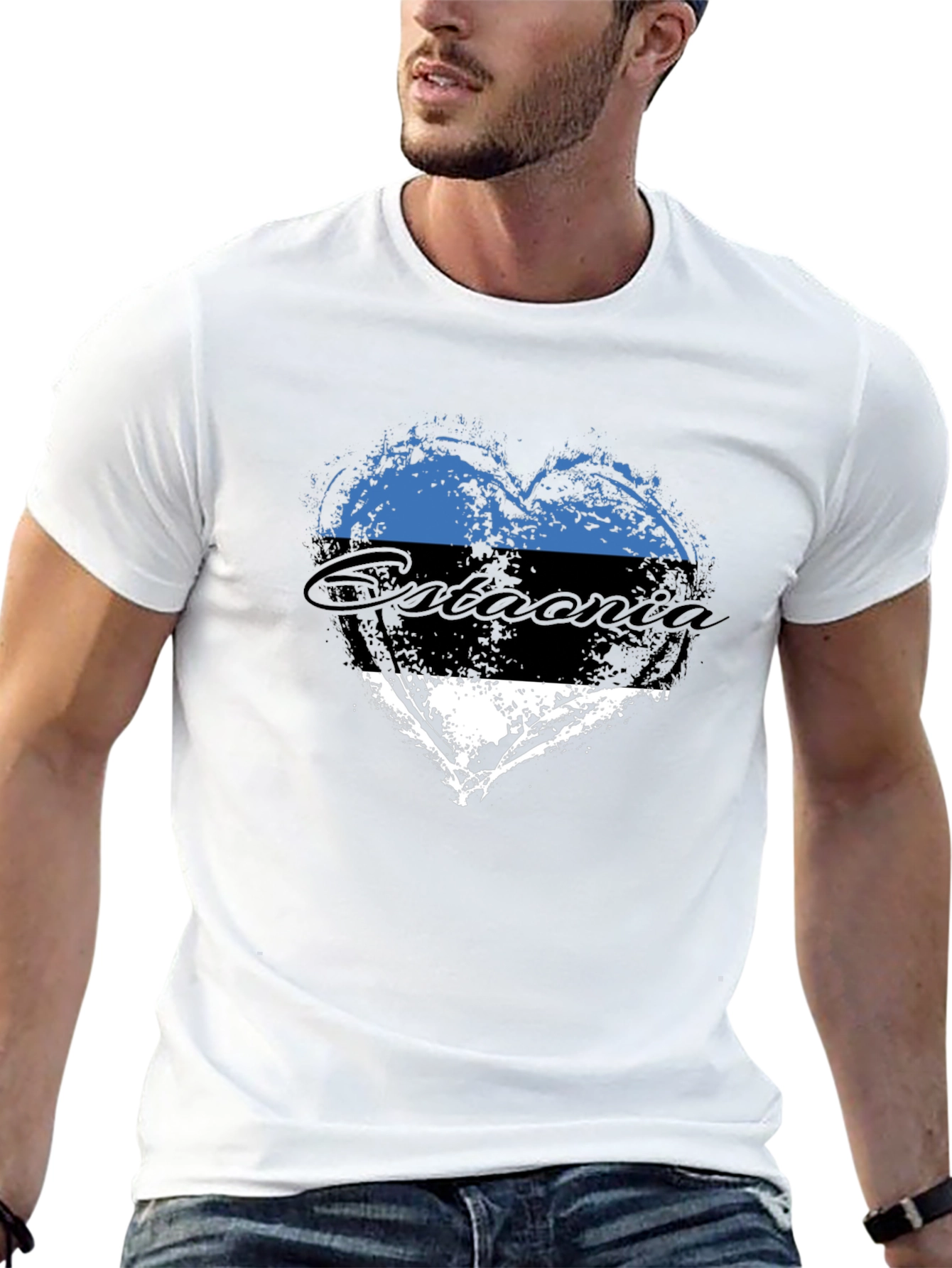 Estonia Flag Heart T-Shirt