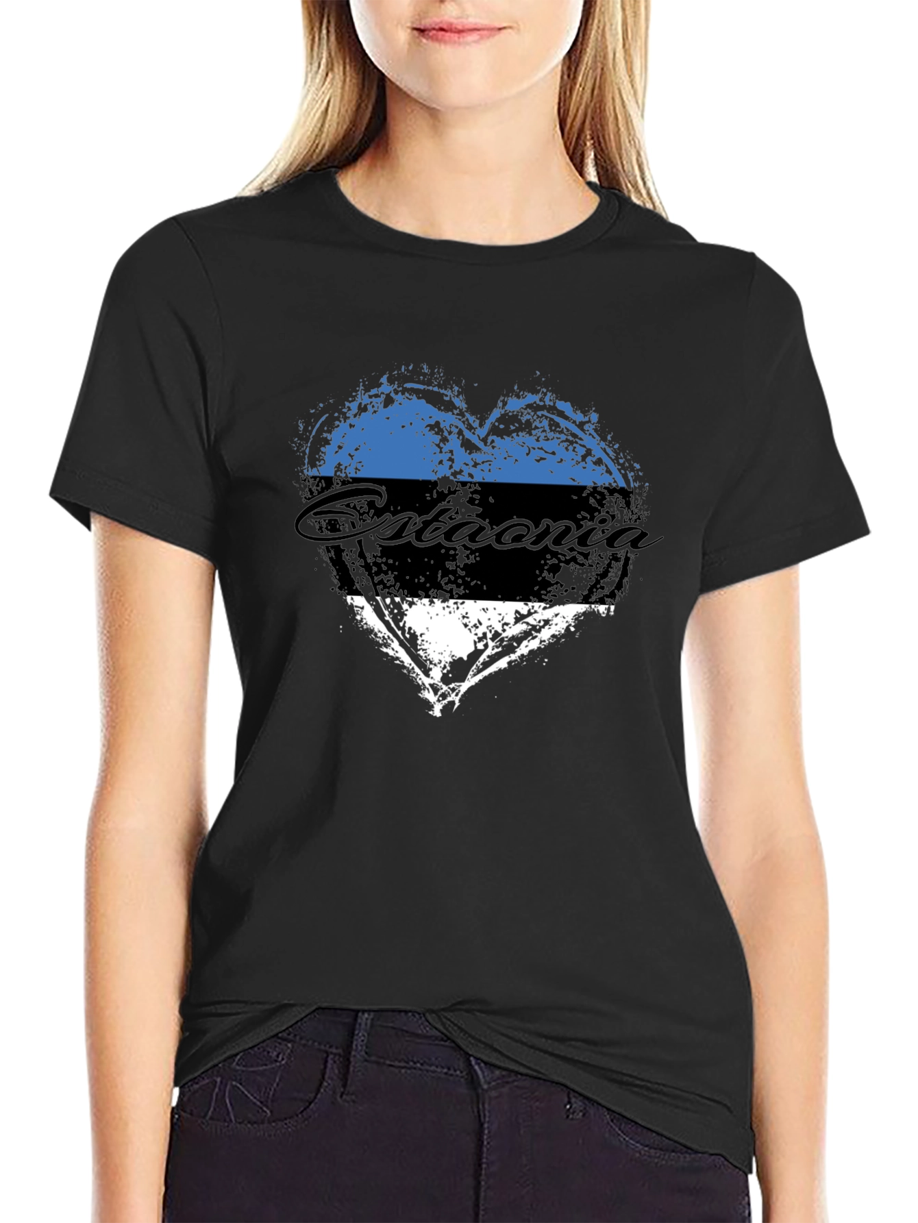 Estonia Flag Heart T-Shirt