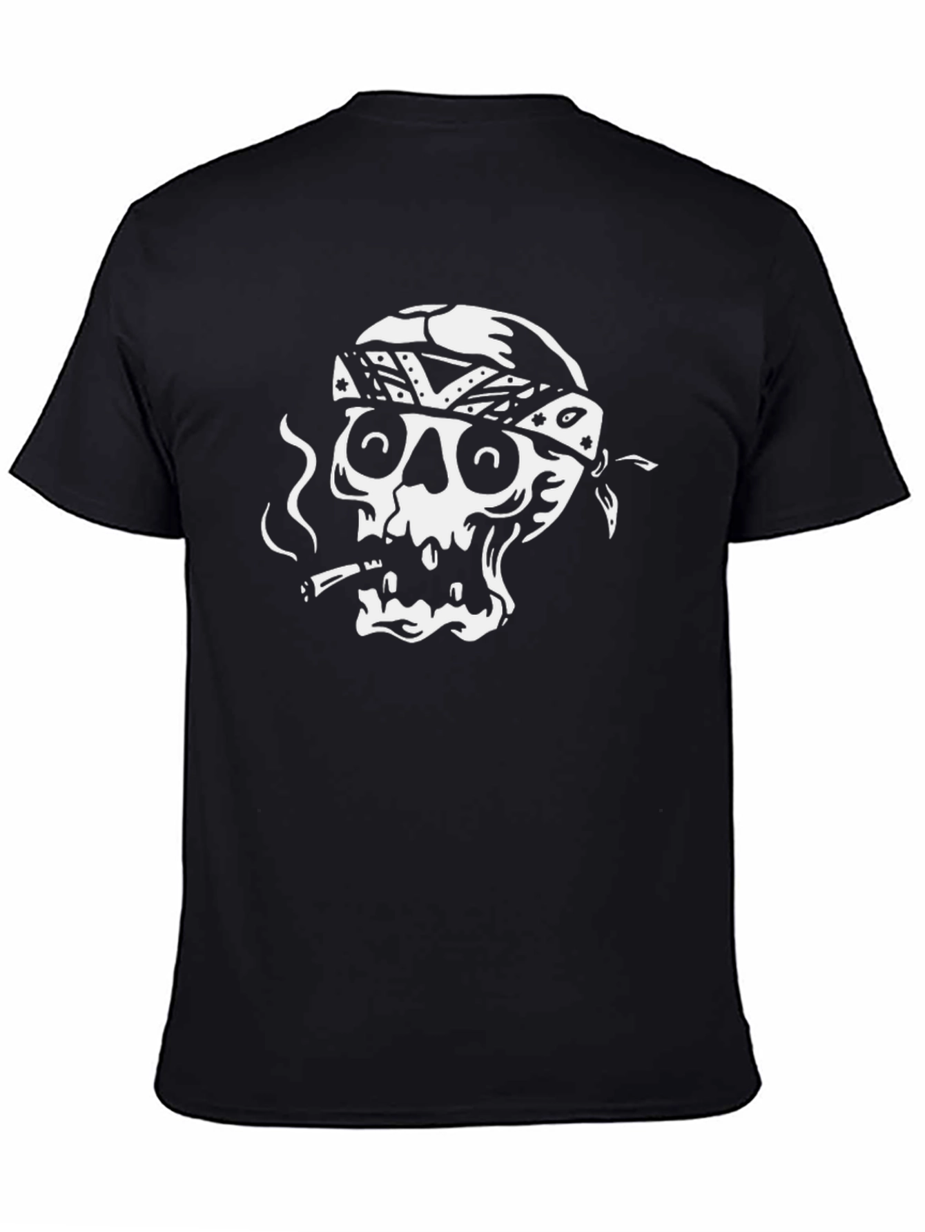 Skull Bandana Graphic Tee - Black