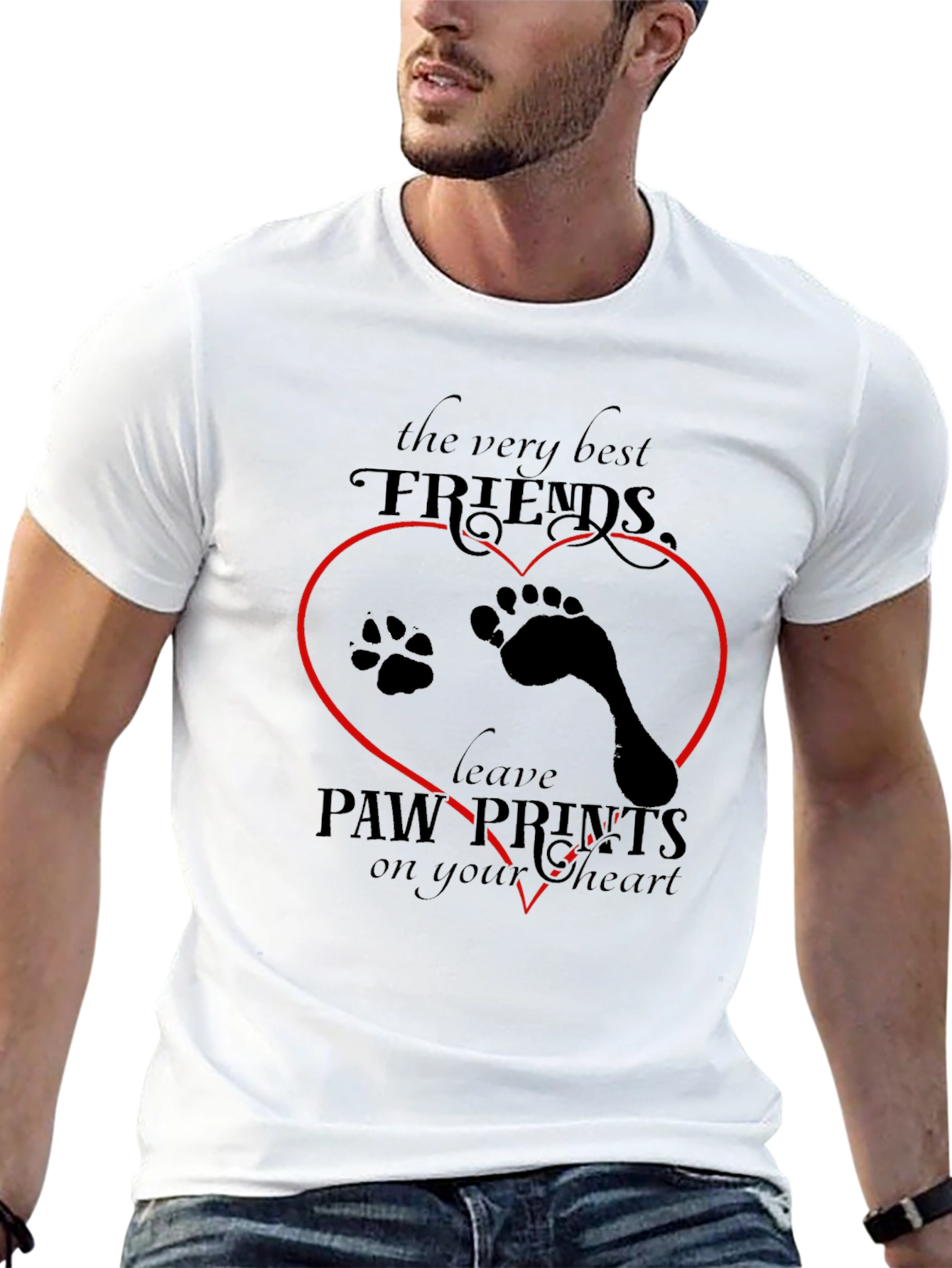 Paw Prints Heart T-Shirt