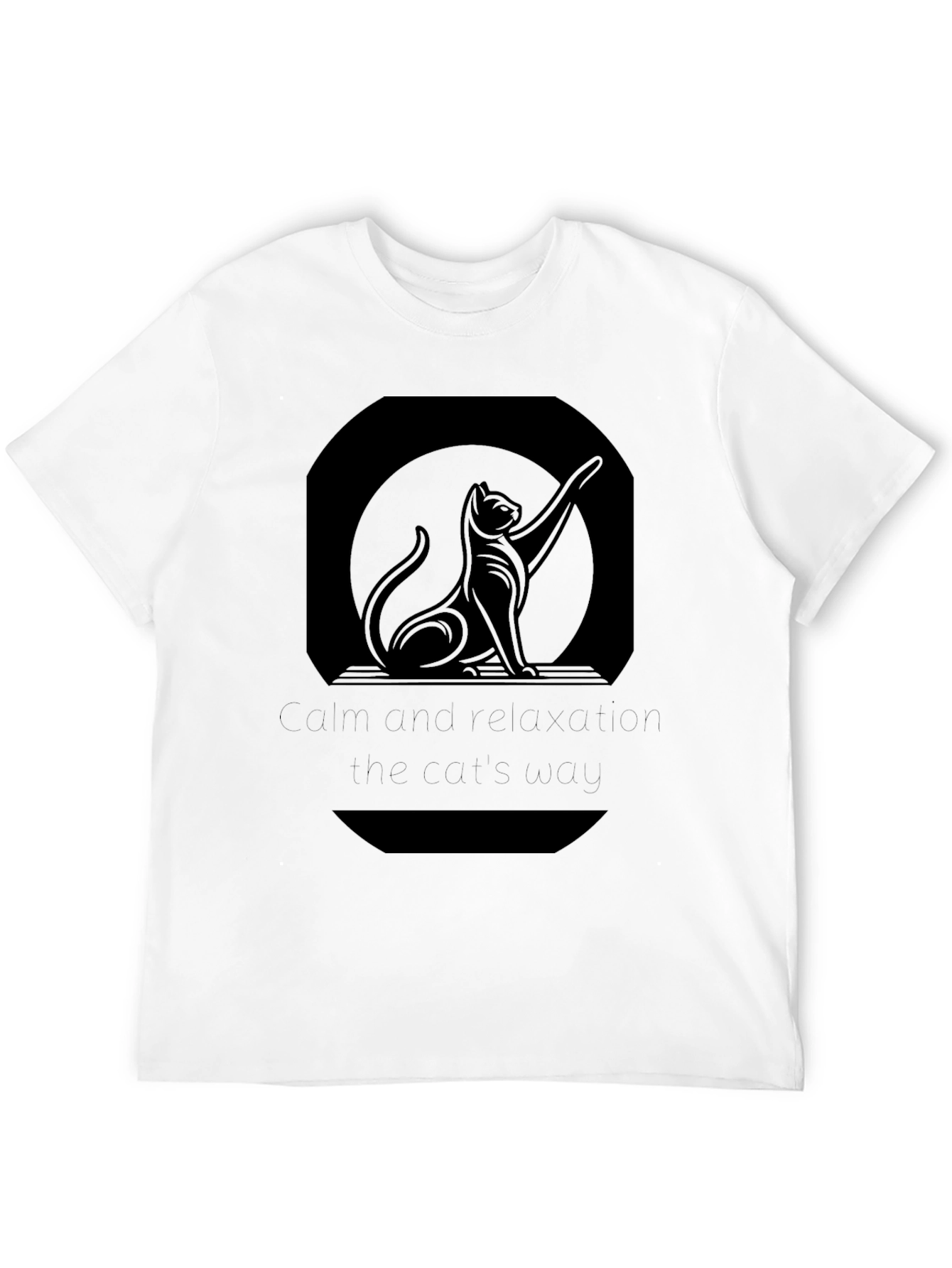 Sleek Black Cat Silhouette Graphic Tee
