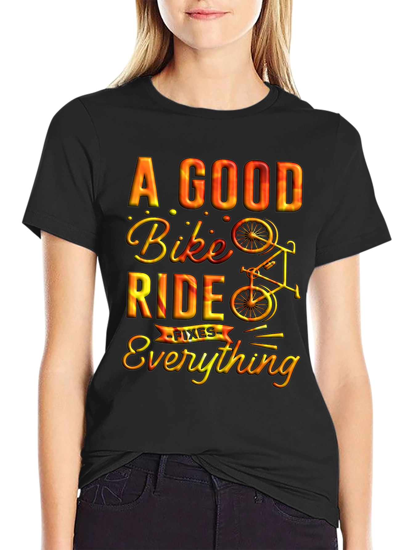 A Good Bike Ride Fixes Everything Graphic Tee