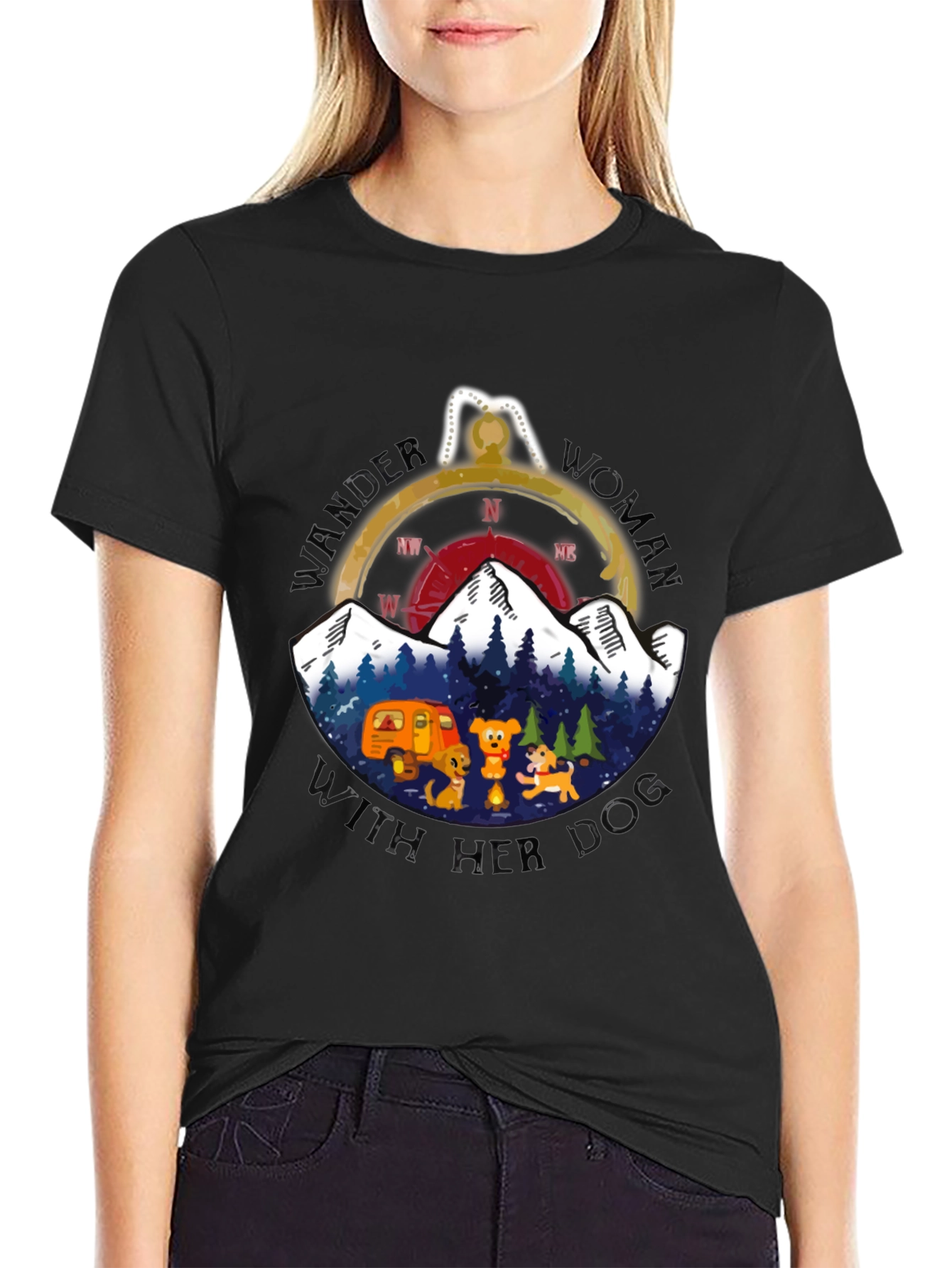 Wander Woman With Her Dog T-Shirt