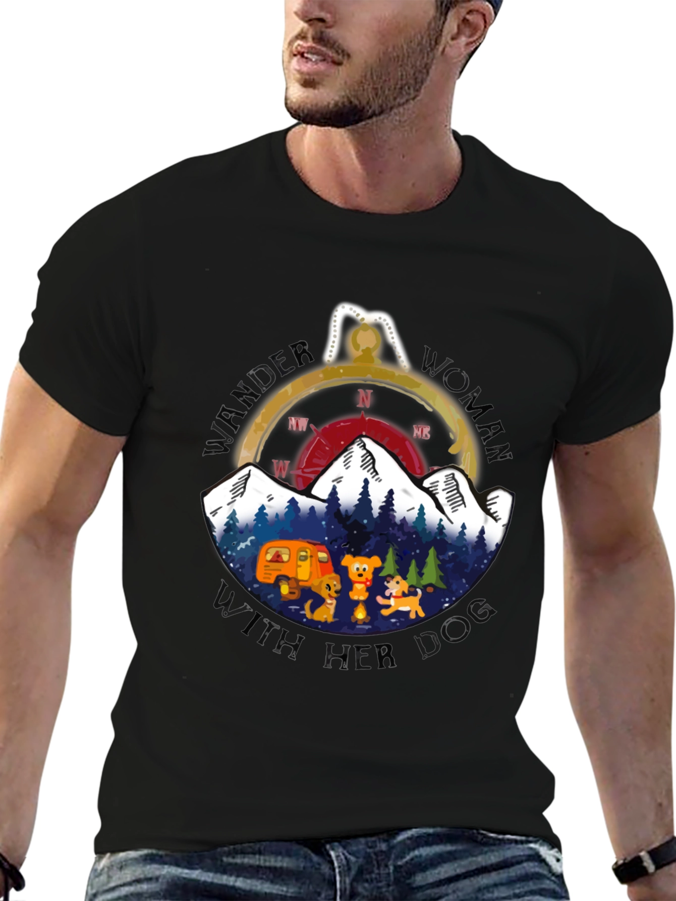 Wander Woman With Her Dog T-Shirt