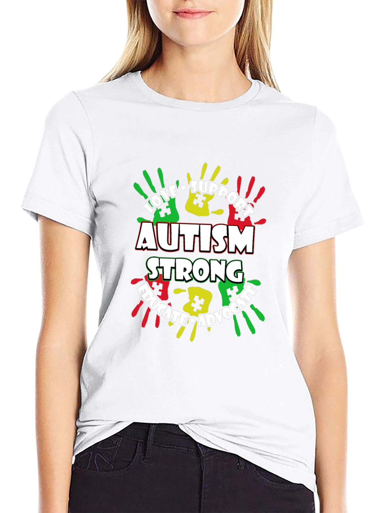 Autism Awareness T-Shirt - Love Support Educate Advocate