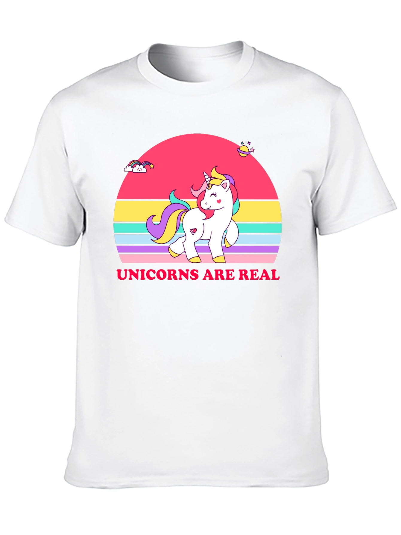 Unicorns Are Real Black T-Shirt