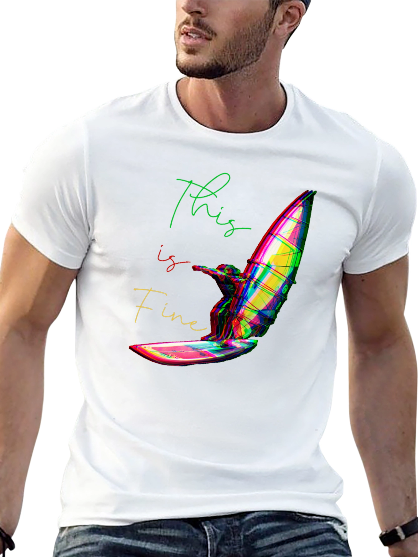 This is Fine Windsurfing T-Shirt - Black