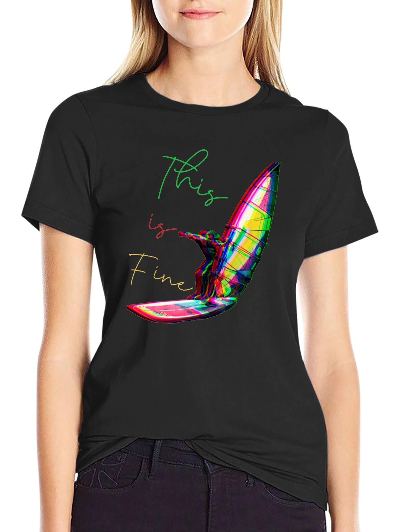 This is Fine Windsurfing T-Shirt - Black