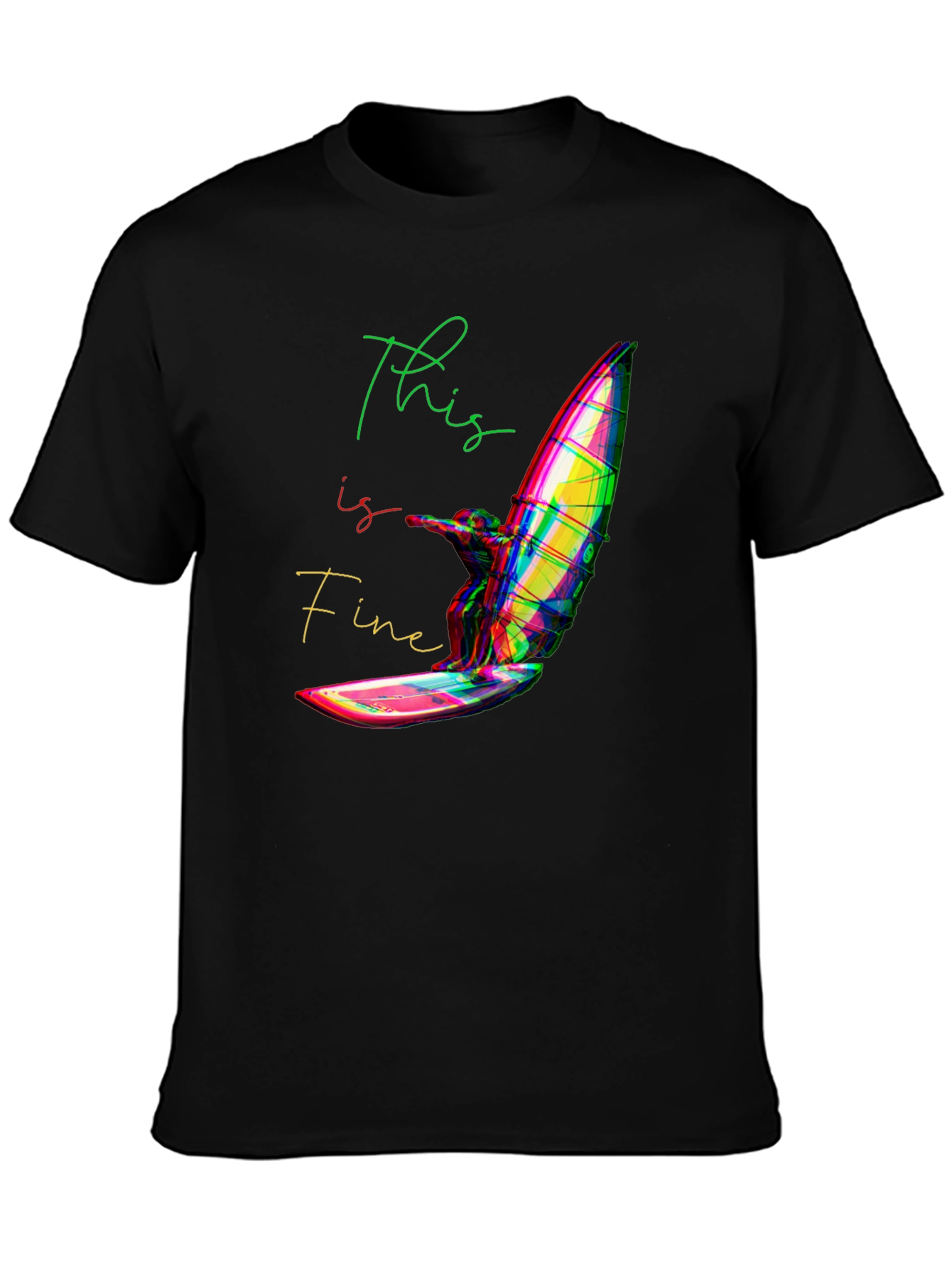This is Fine Windsurfing T-Shirt - Black