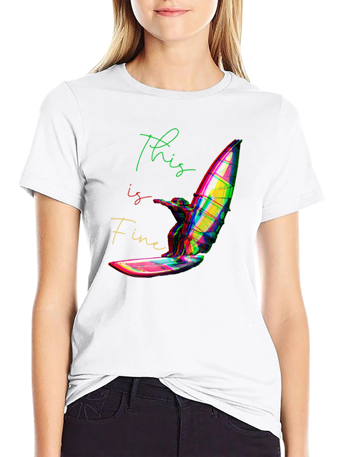 This is Fine Windsurfing T-Shirt - Black