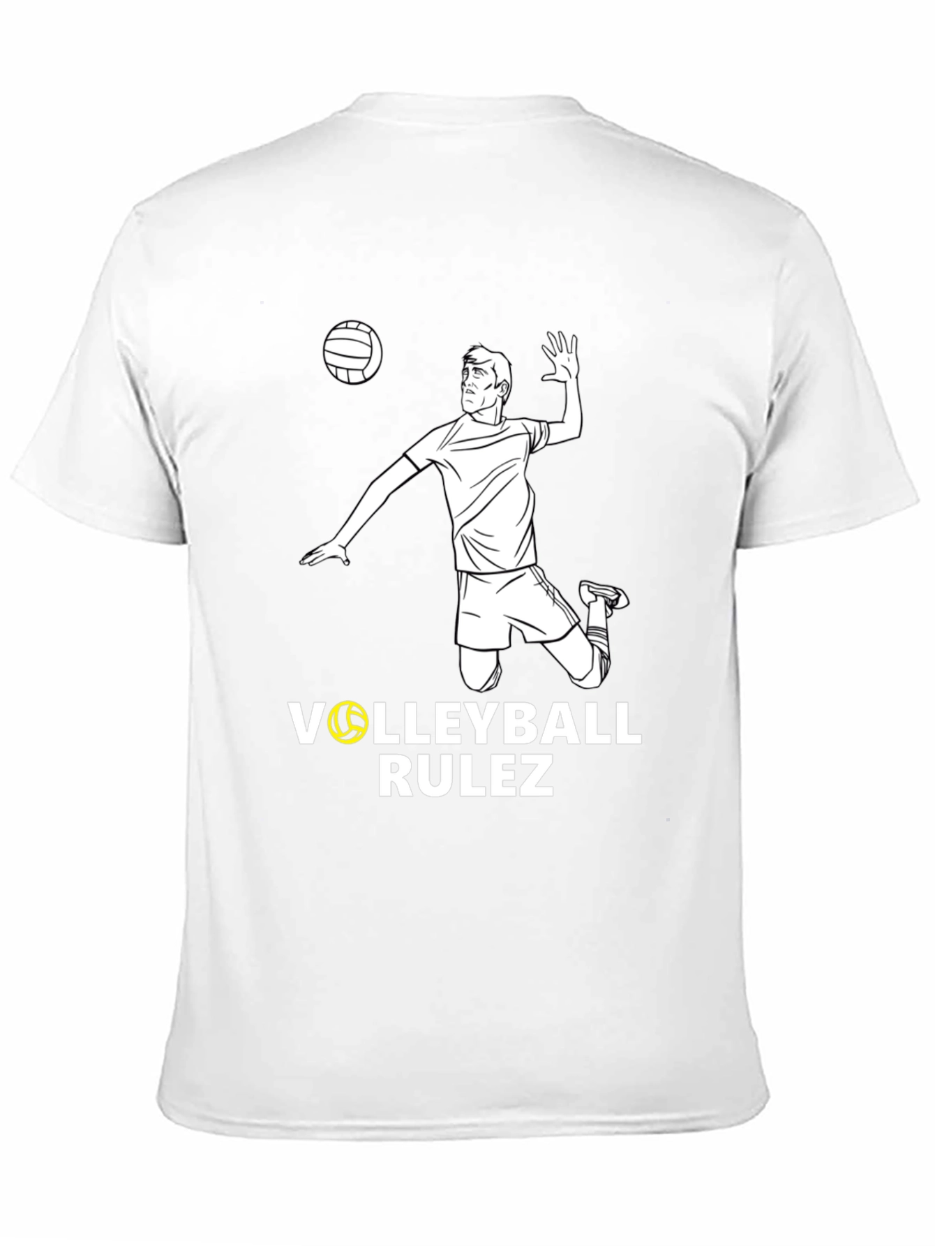 Volleyball Rulez Graphic T-Shirt - Black