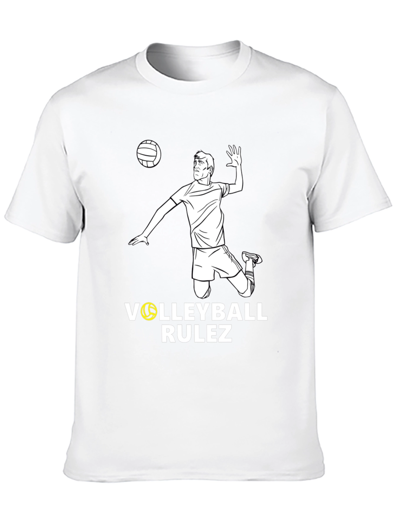 Volleyball Rulez Graphic T-Shirt - Black