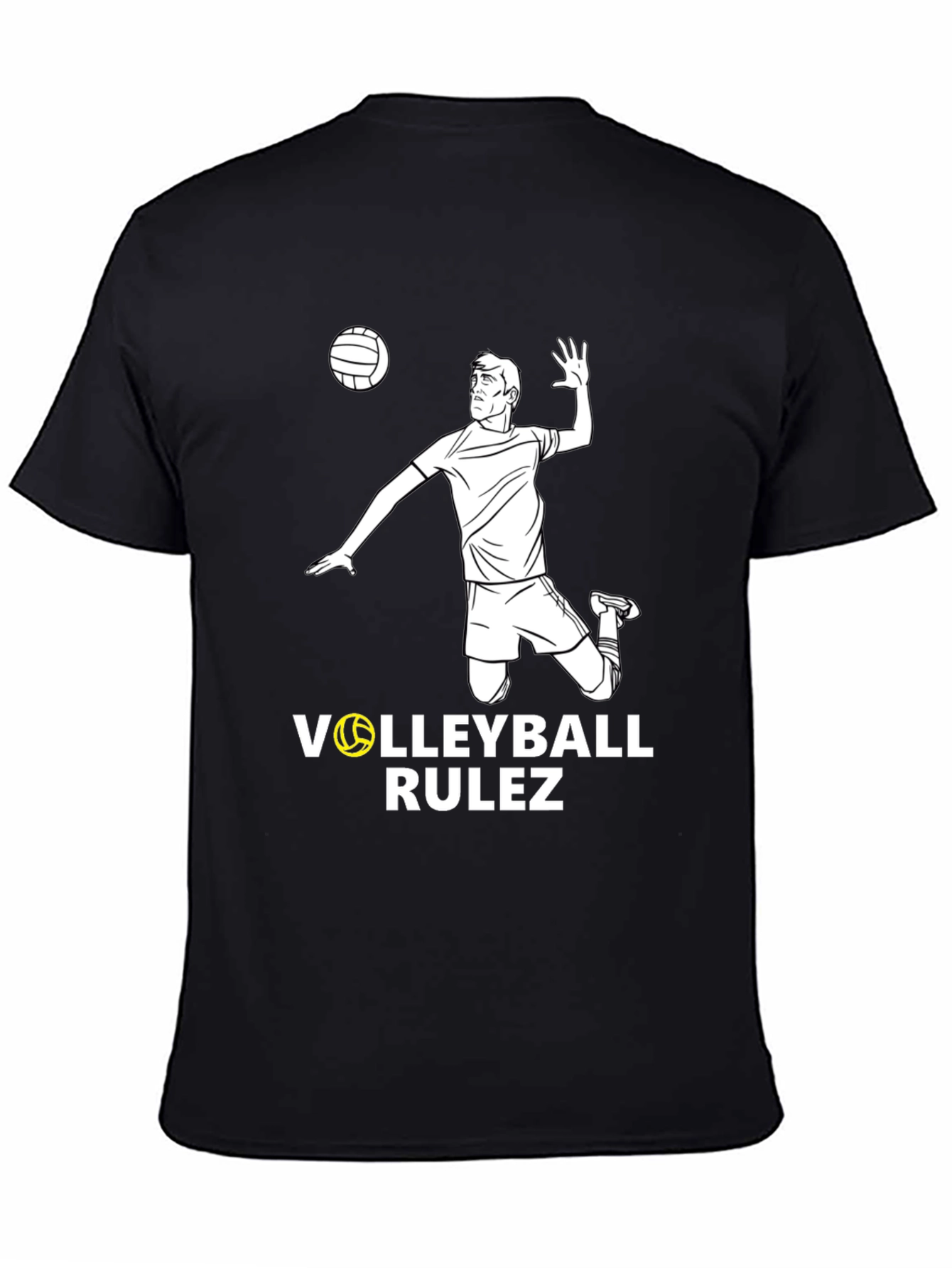 Volleyball Rulez Graphic T-Shirt - Black