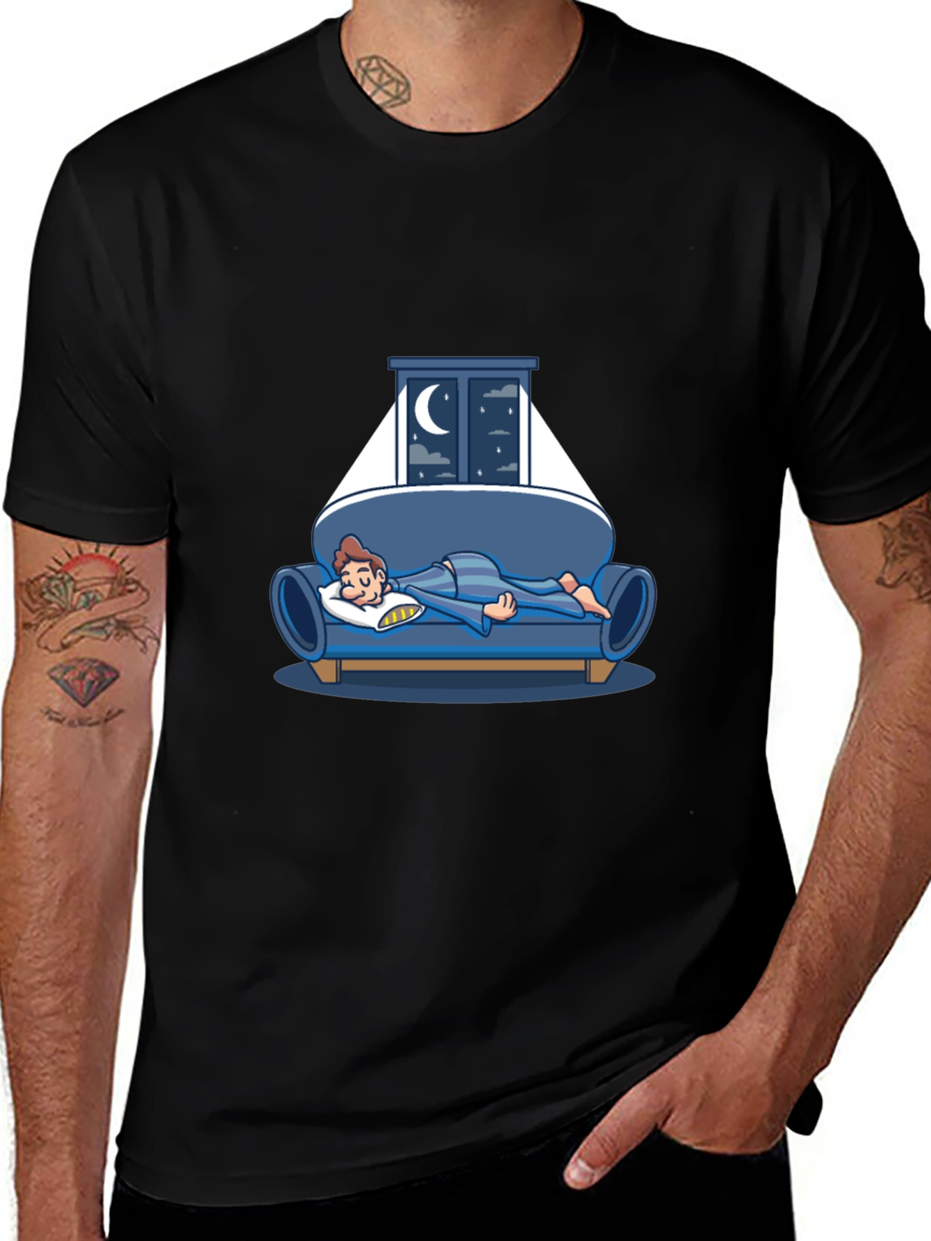 Sleepy Night T-Shirt - Relaxed Fit Cotton Tee