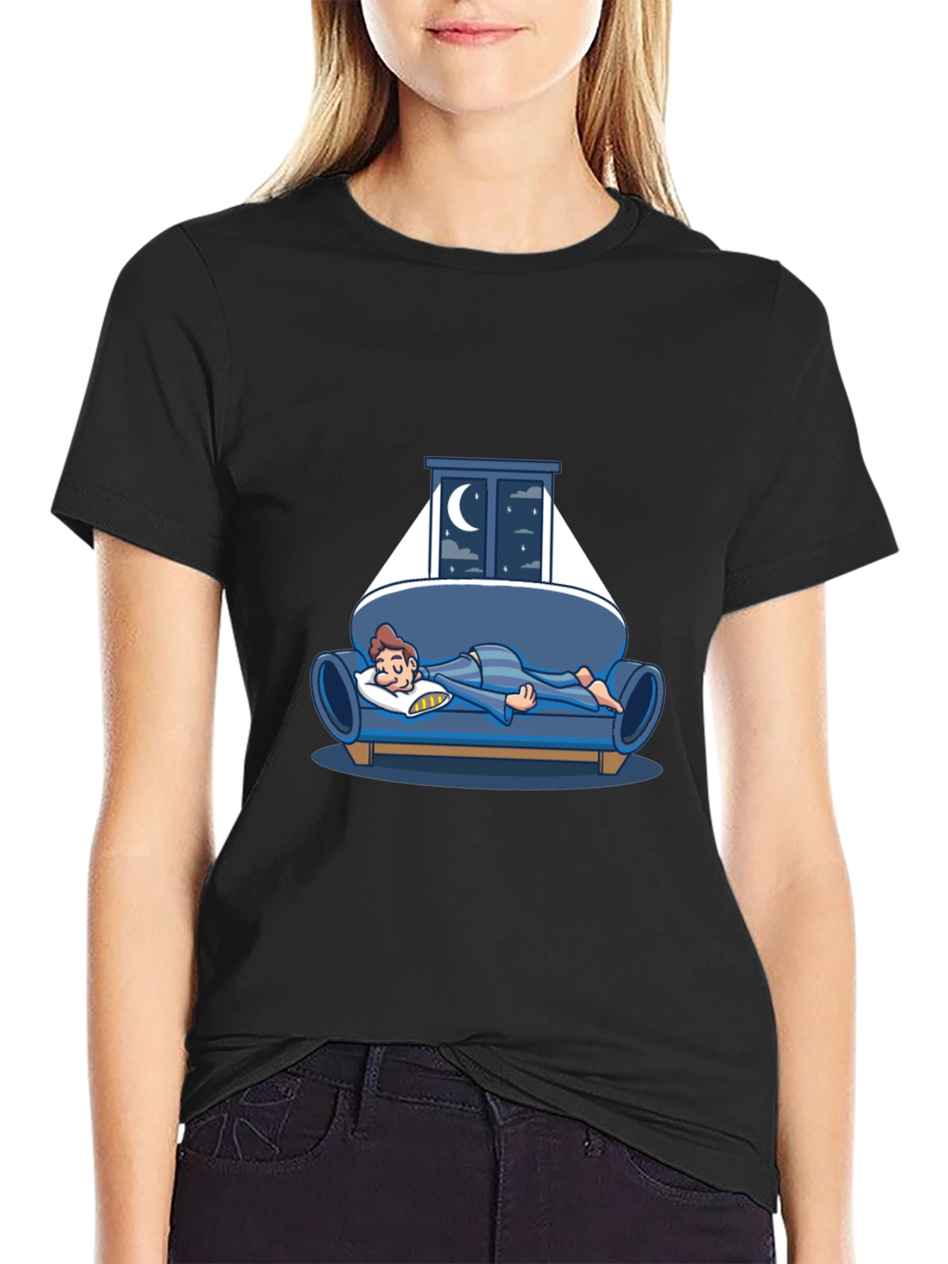 Sleepy Night T-Shirt - Relaxed Fit Cotton Tee