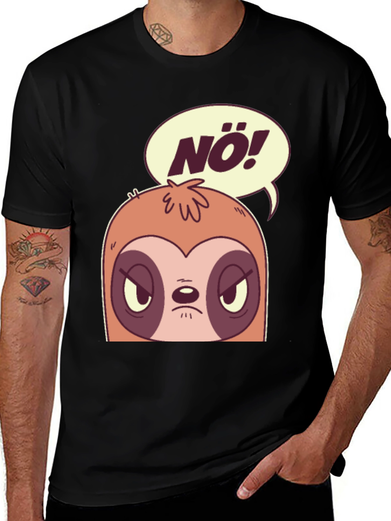 Nö Sloth Graphic Tee - Funny Novelty T-Shirt