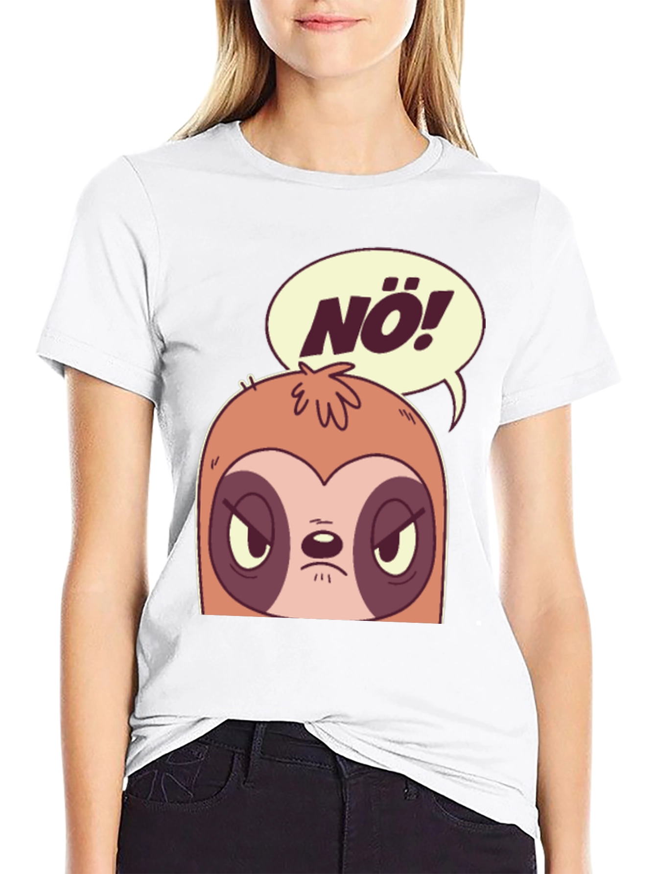 Nö Sloth Graphic Tee - Funny Novelty T-Shirt
